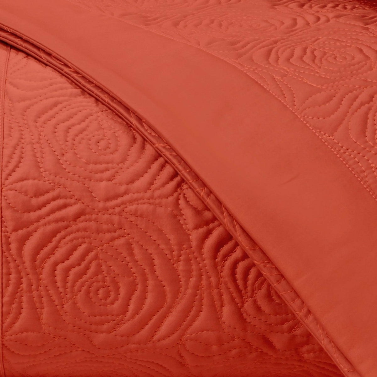 Home Treasures Roses Quilted Bedding Swatch Lobster Fine Linens