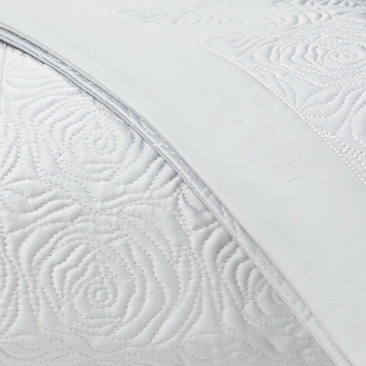 Home Treasures Roses Quilted Bedding Swatch White Fine Linens