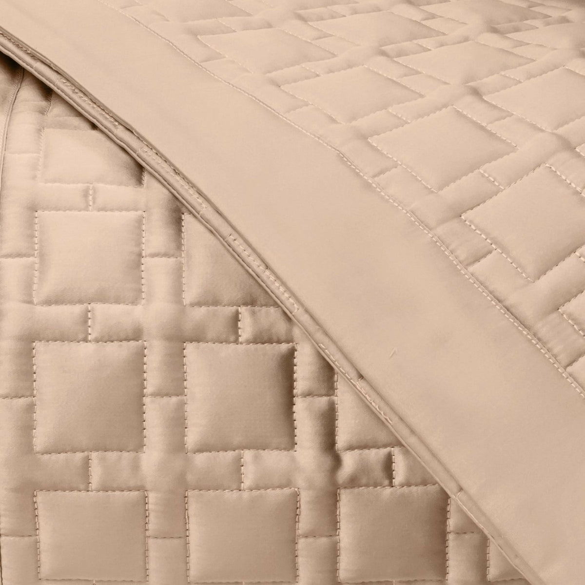 Home Treasures Square Pattern Quilted Bedding Swatch Blush Fine Linens