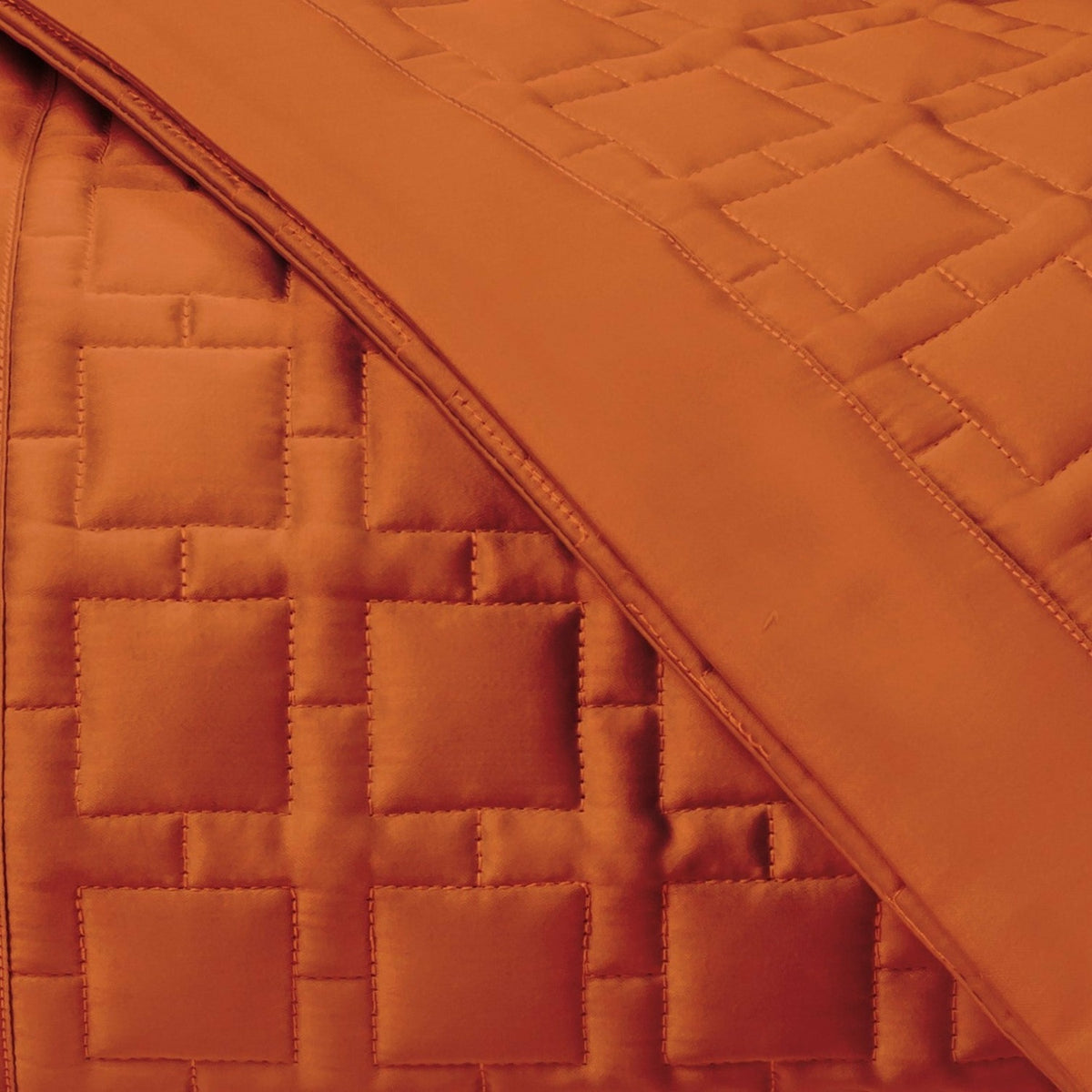 Home Treasures Square Pattern Quilted Bedding Swatch Clementine Fine Linens