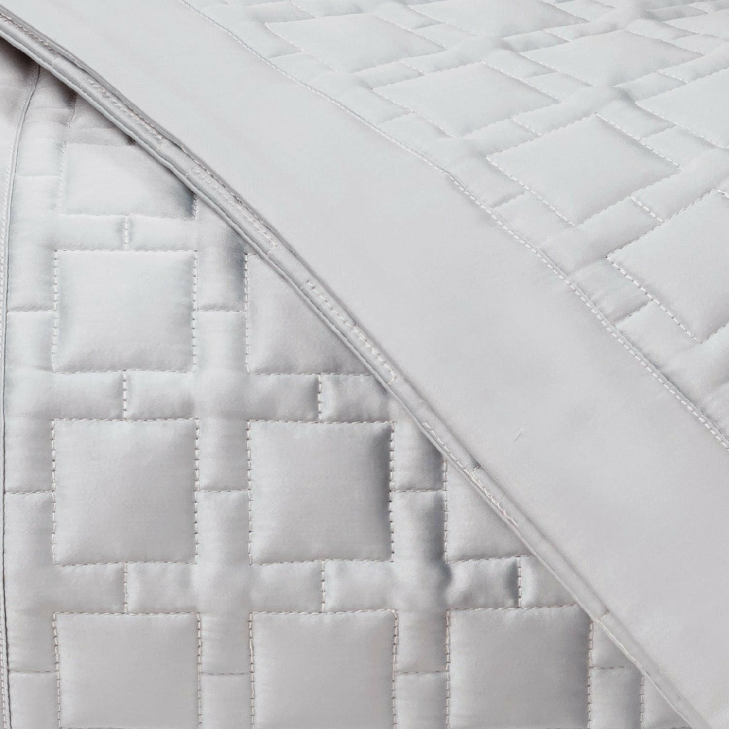 Home Treasures Square Pattern Quilted Bedding Pebble Fine Linens