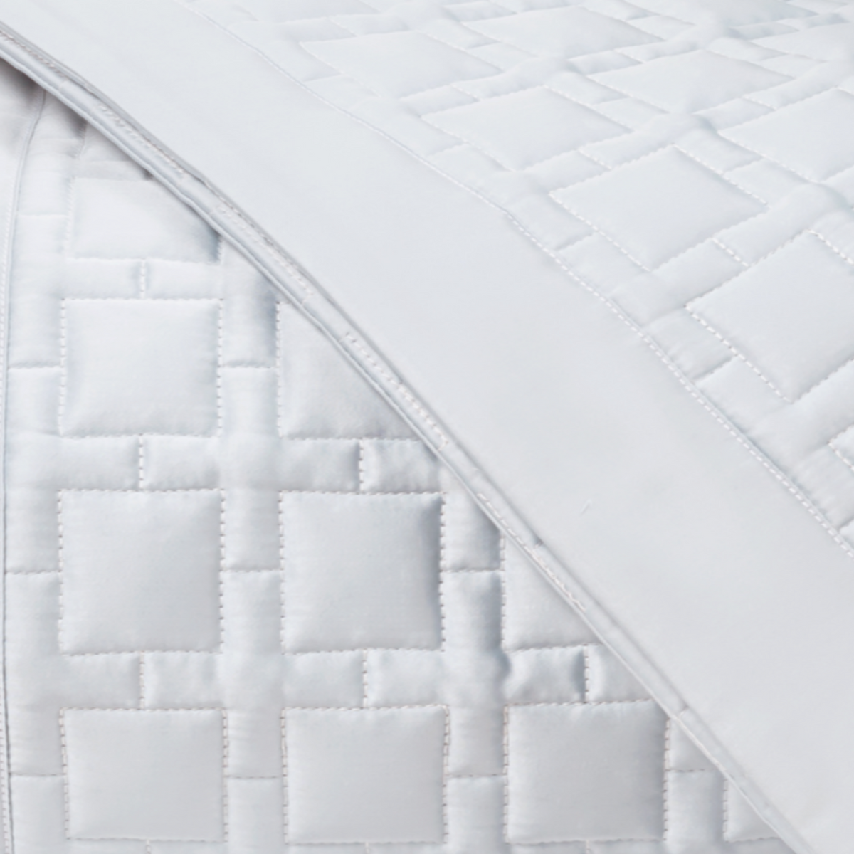 Home Treasures Square Pattern Quilted Bedding Swatch White Fine Linens
