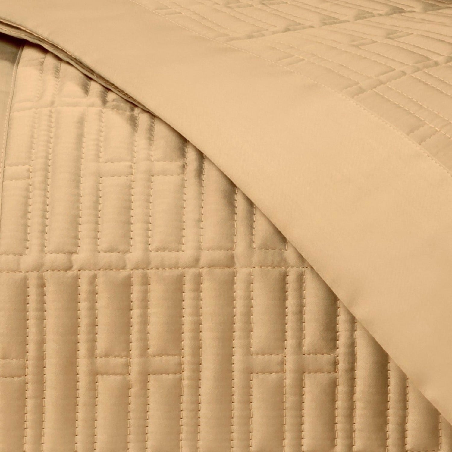 Home Treasures Sydney Pattern Quilted Bedding Gold Fine Linens