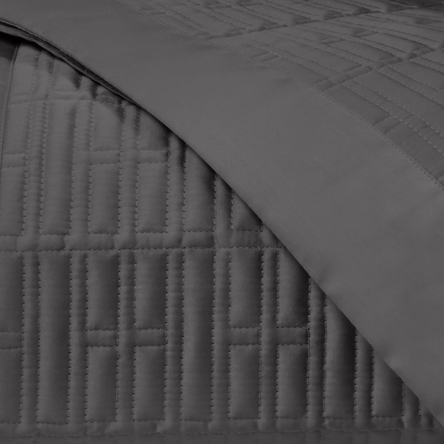 Home Treasures Sydney Pattern Quilted Bedding Grisaglia Gray Fine Linens