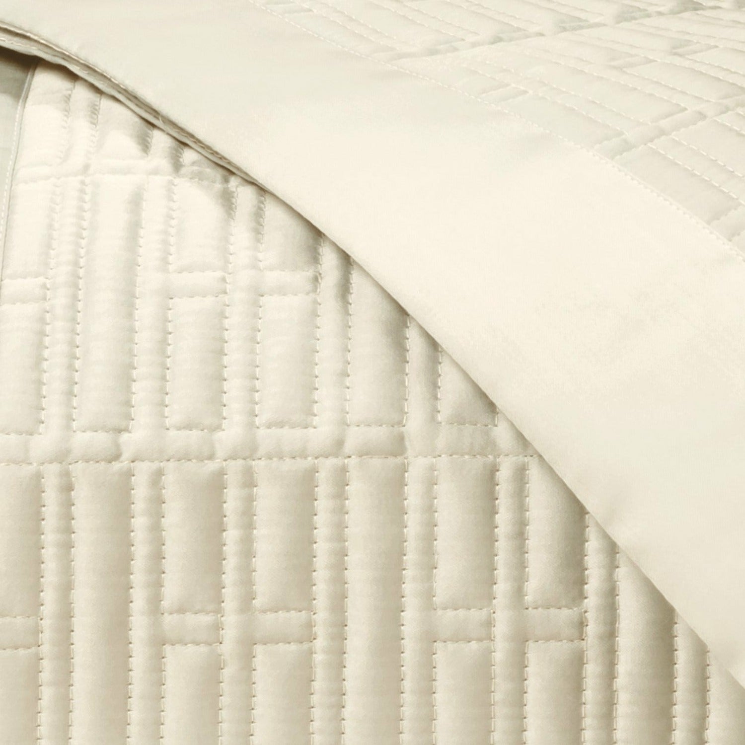 Home Treasures Sydney Pattern Quilted Bedding Ivory Fine Linens