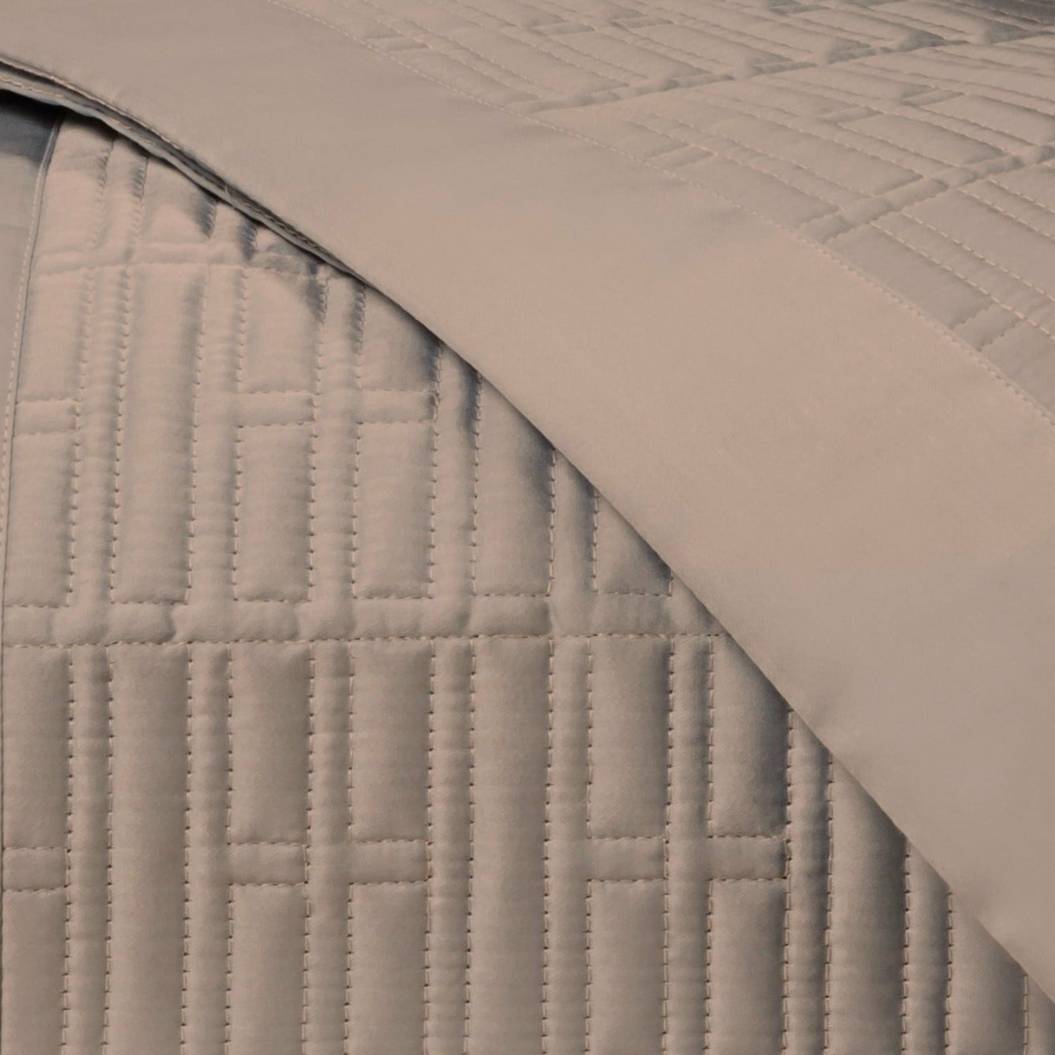 Home Treasures Sydney Pattern Quilted Bedding Mist Gray Fine Linens