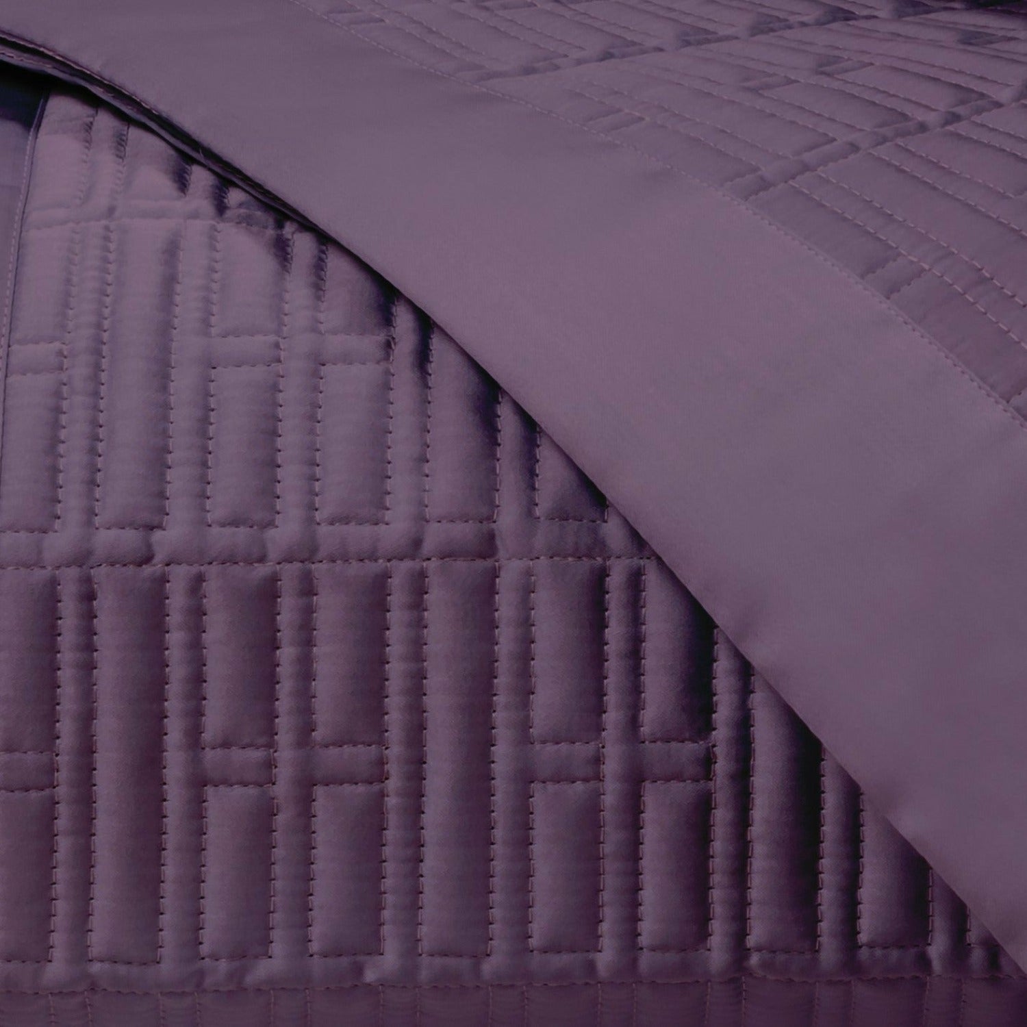 Home Treasures Sydney Pattern Quilted Bedding Purple Fine Linens