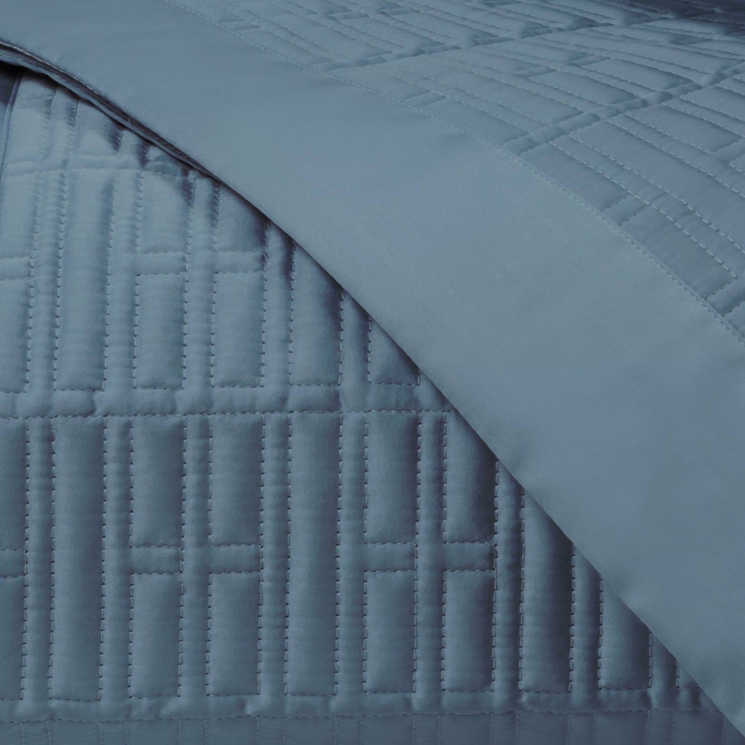 Home Treasures Sydney Pattern Quilted Bedding Slate Blue Fine Linens