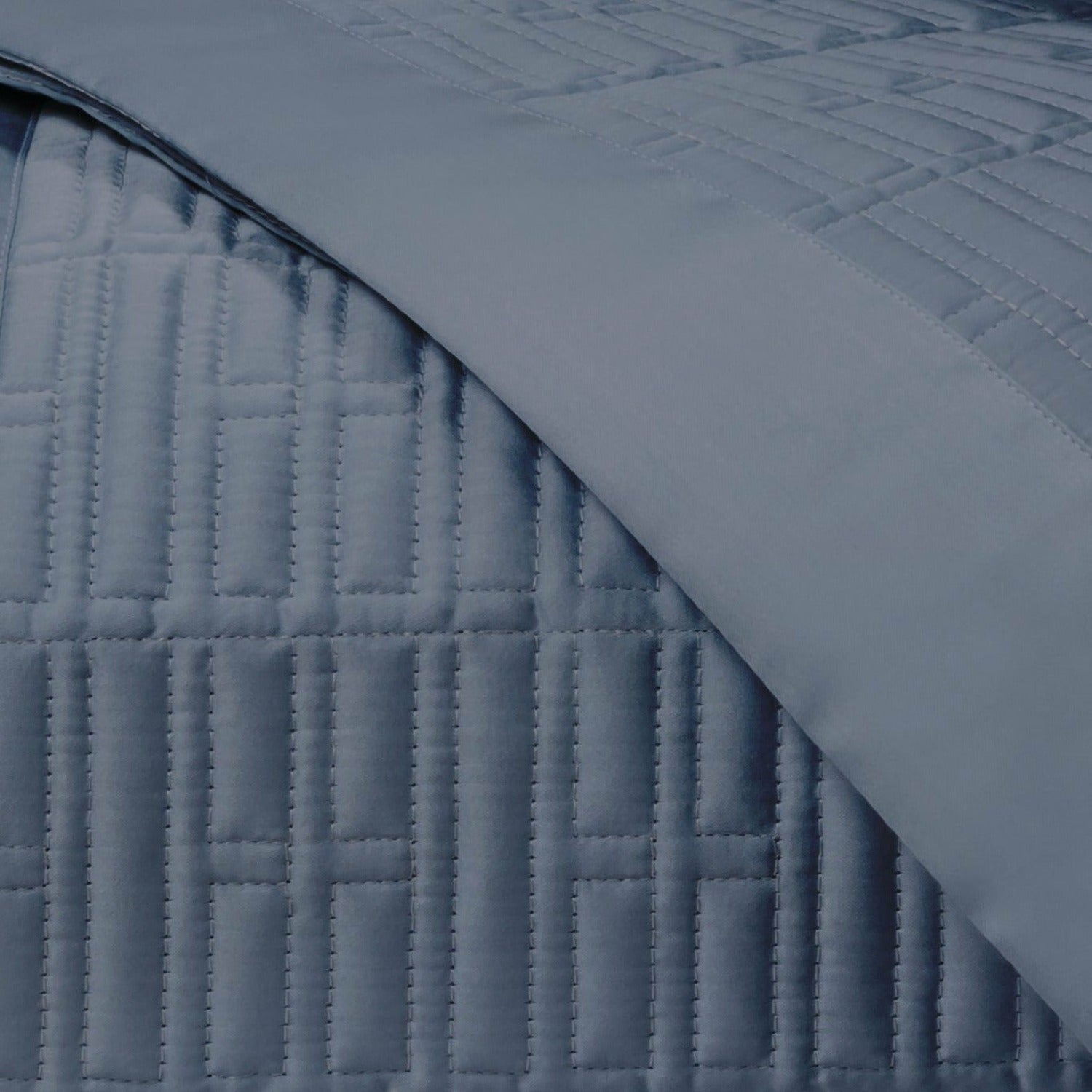 Home Treasures Sydney Pattern Quilted Bedding Stone Blue Fine Linens