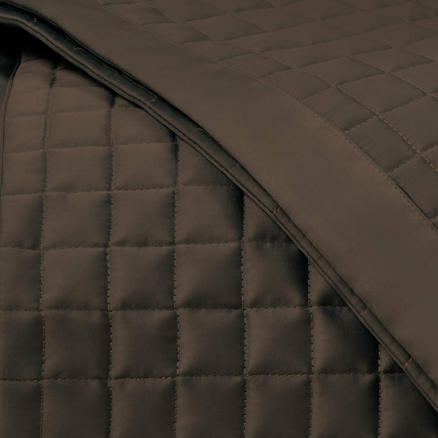 Home Treasures Time Square Pattern Quilted Bedding Chocolate Fine Linens