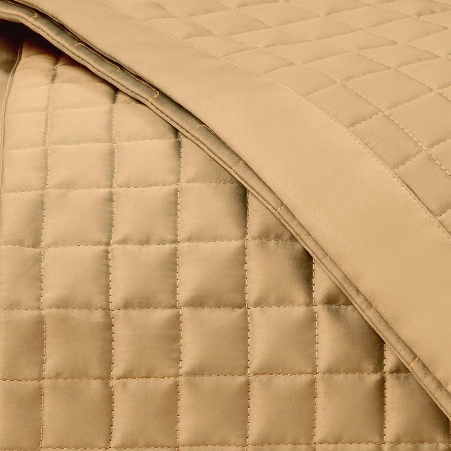 Home Treasures Time Square Pattern Quilted Bedding Gold Fine Linens