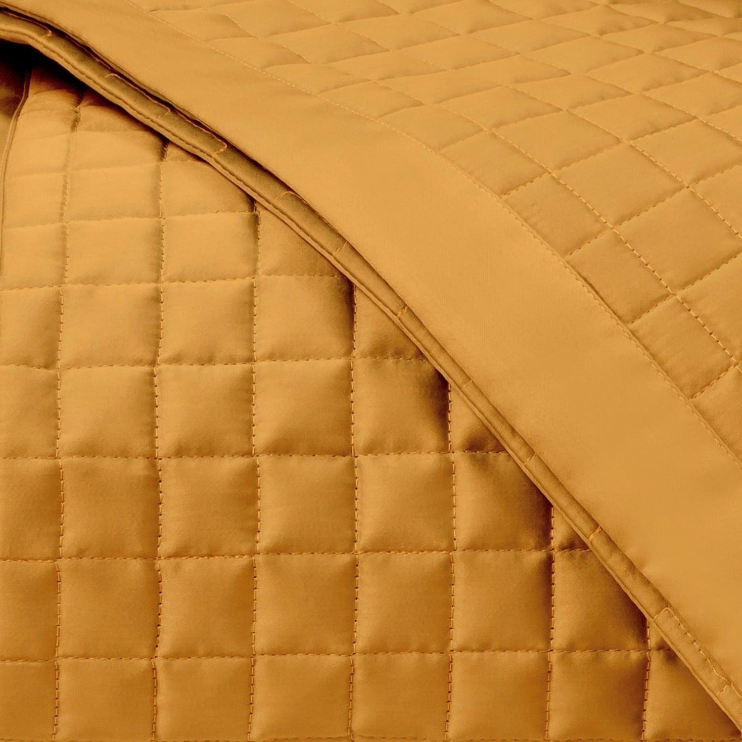 Home Treasures Time Square Pattern Quilted Bedding Marigold Fine Linens