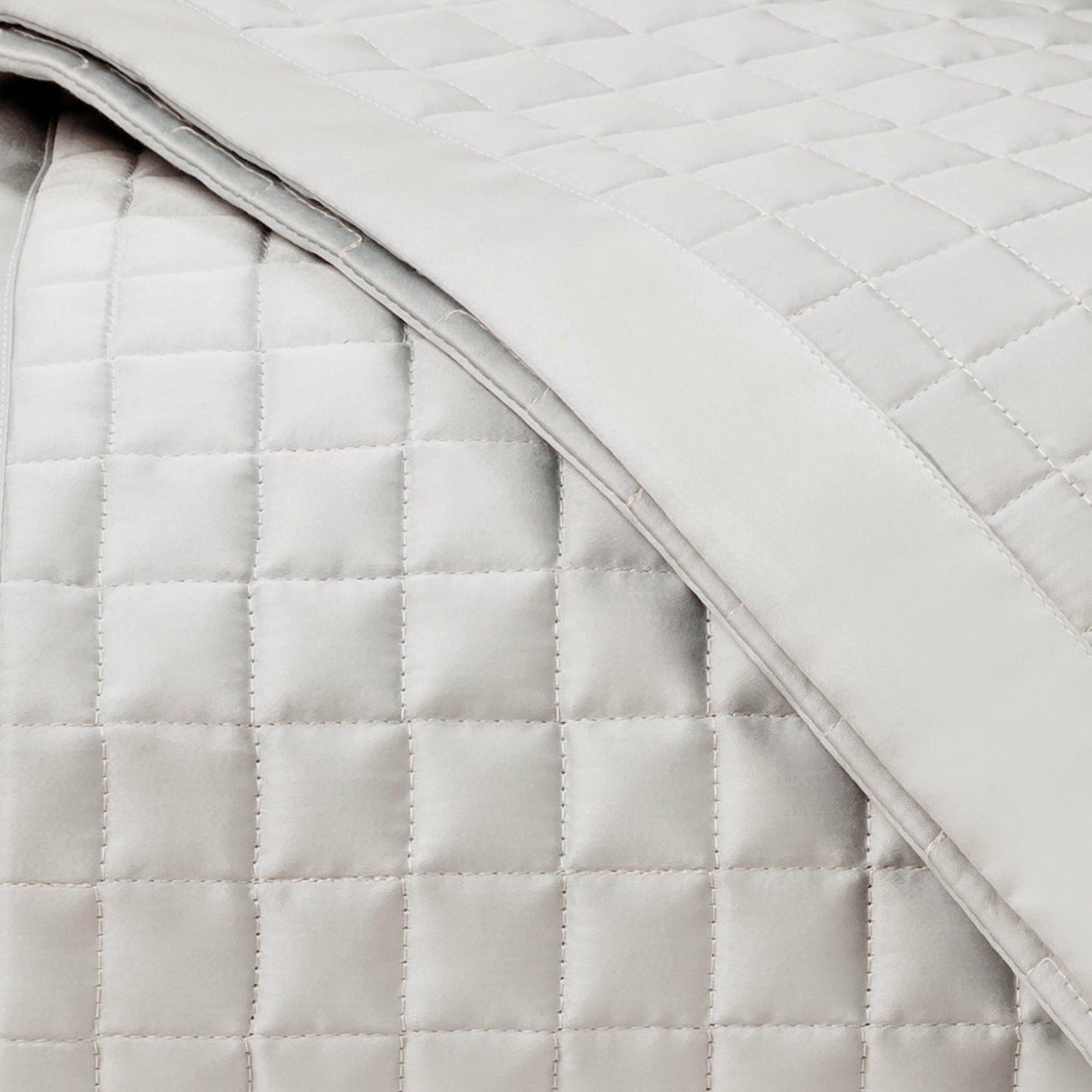 Home Treasures Time Square Pattern Quilted Bedding Oyster Fine Linens