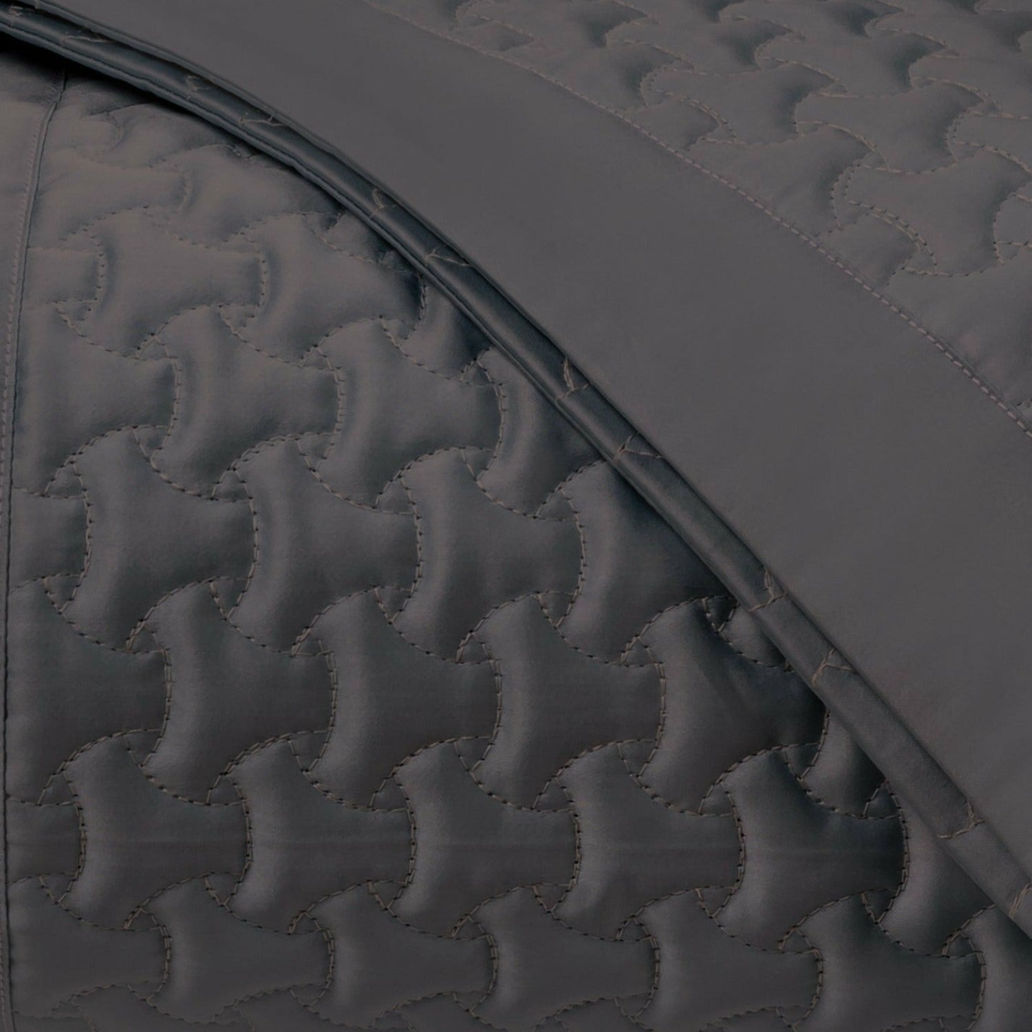 Home Treasures Trinity Quilted Bedding Grisaglia Gray Fine Linens