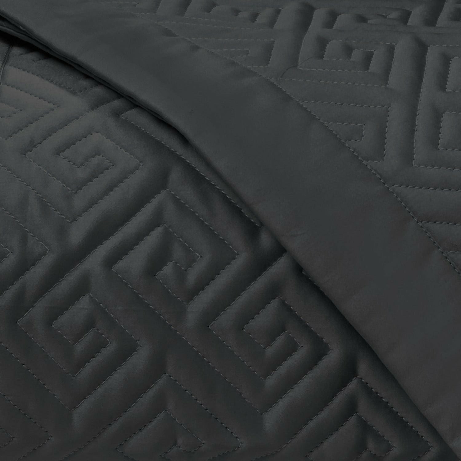 Home Treasures Troy Quilted Bedding Black Fine Linens