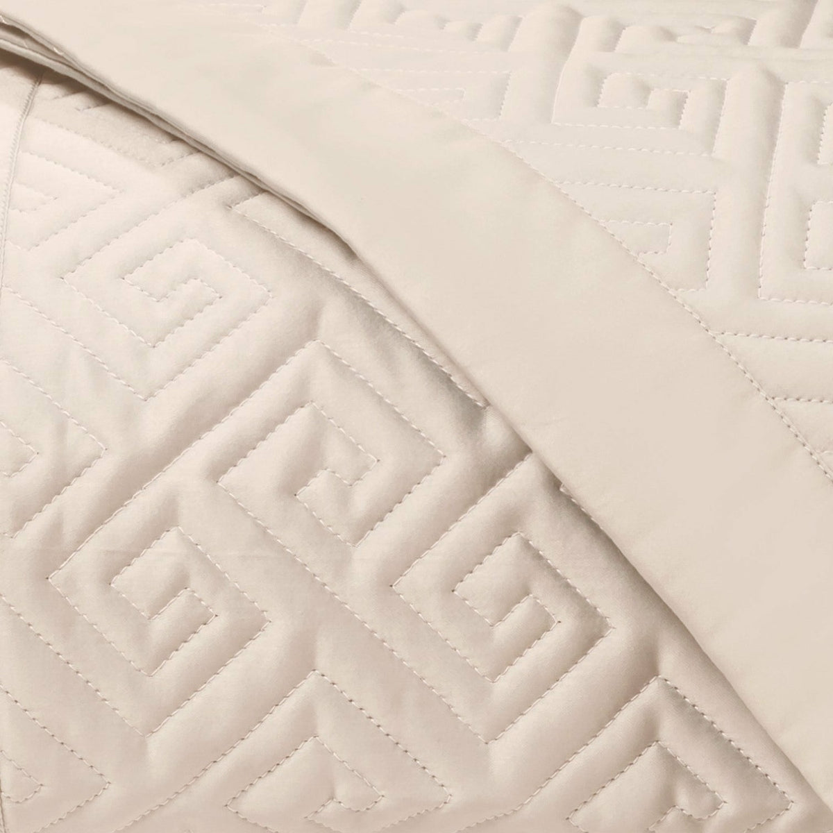Home Treasures Troy Quilted Bedding Swatch Ecru Fine Linens