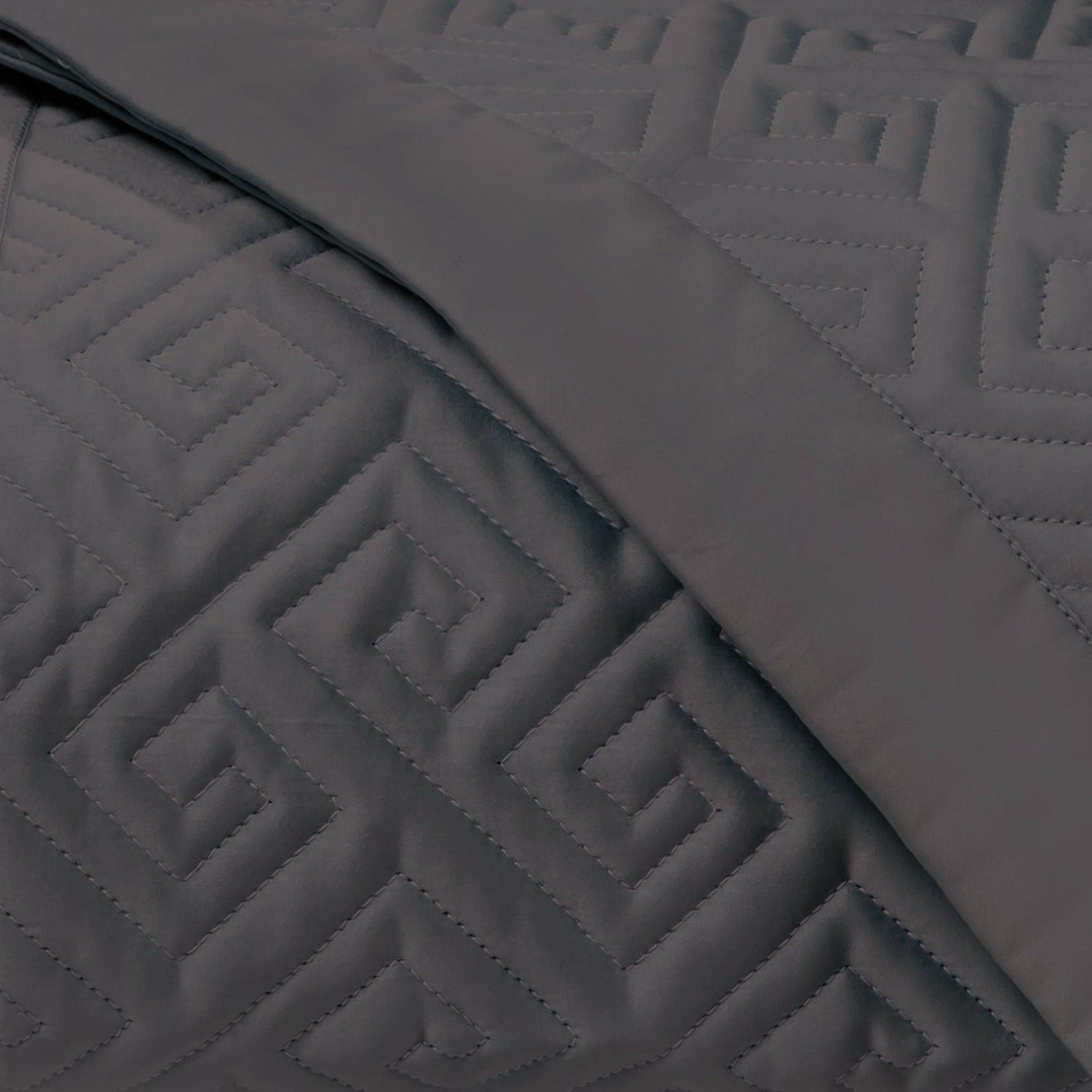 Home Treasures Troy Quilted Bedding Grisaglia Gray Fine Linens