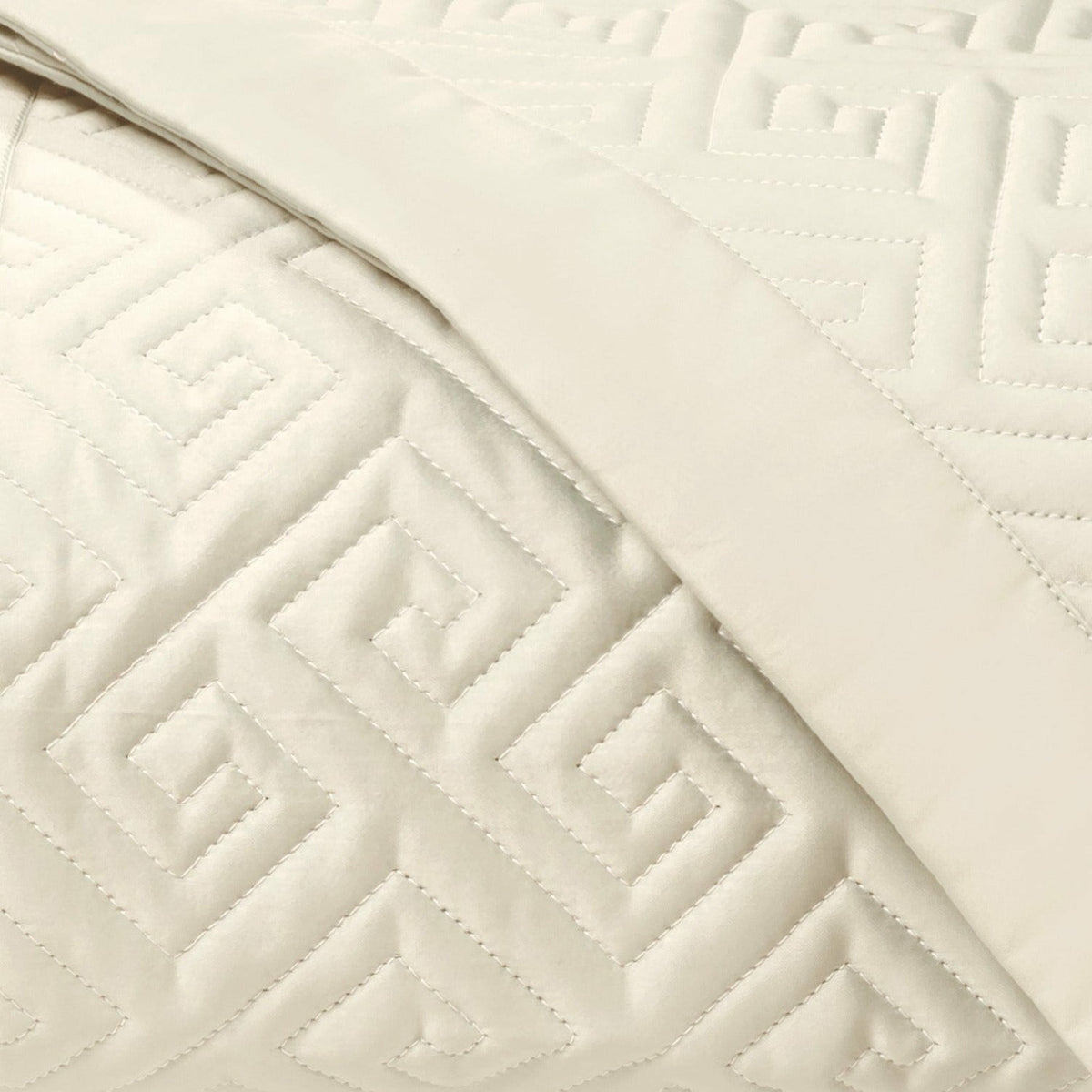 Home Treasures Troy Quilted Bedding Swatch Ivory Fine Linens