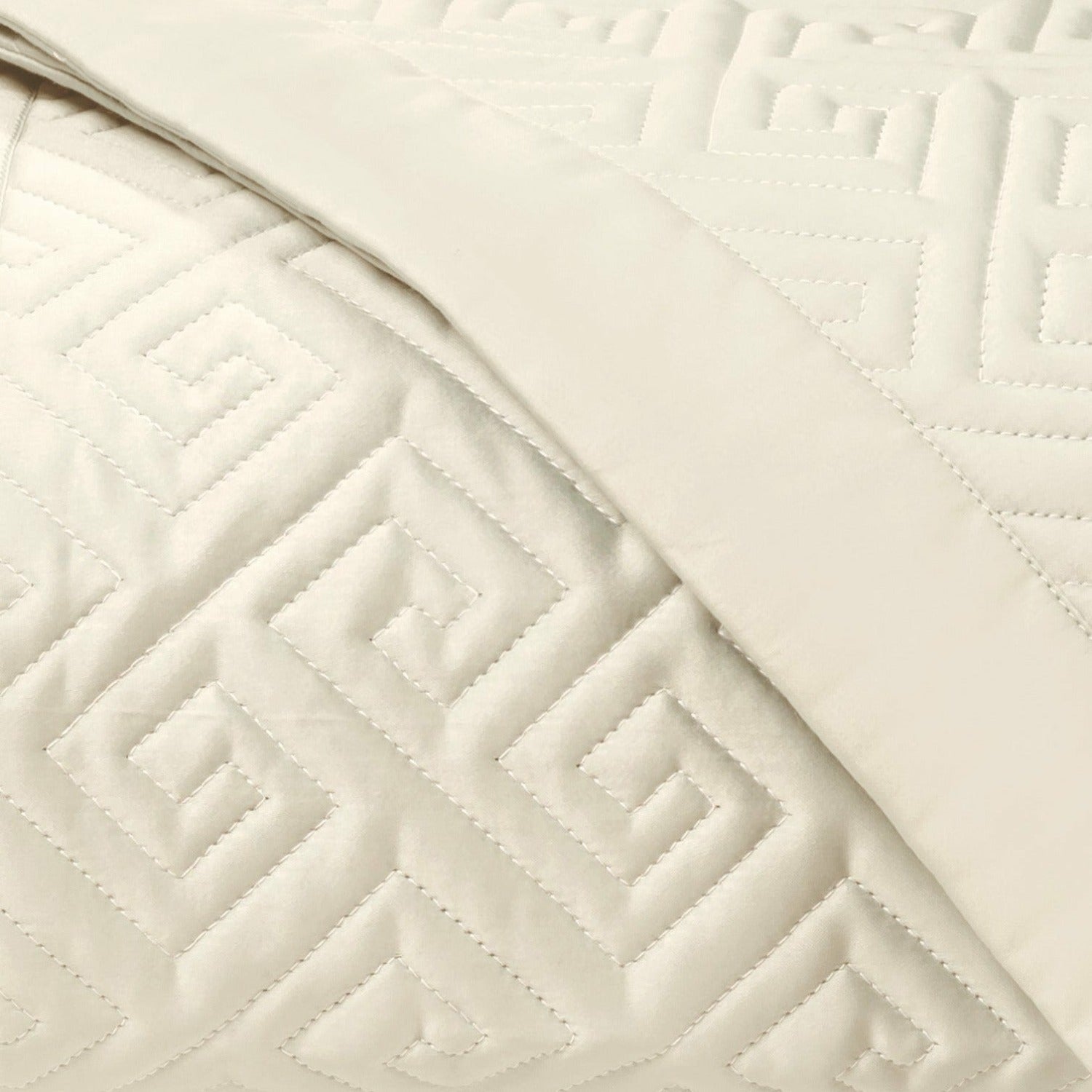 Home Treasures Troy Quilted Bedding Ivory Fine Linens