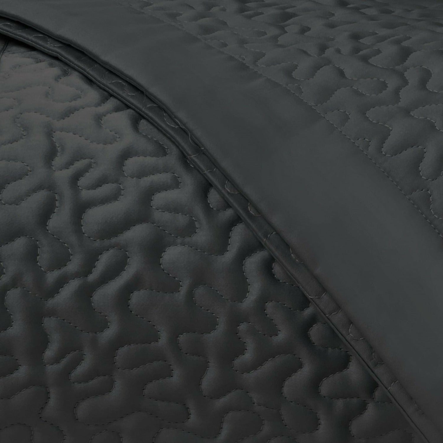 Home Treasures Vermicelli Quilted Bedding Black Fine Linens