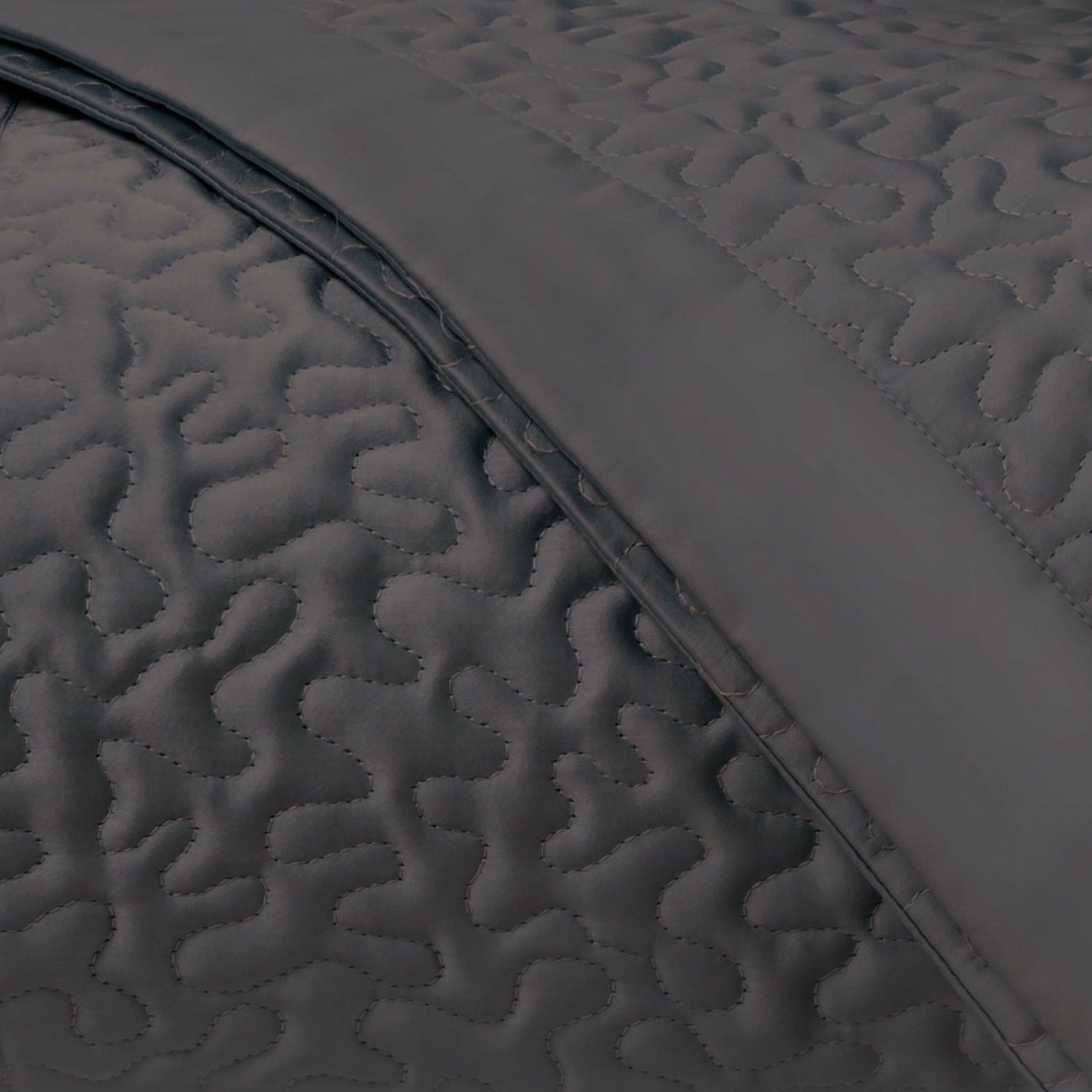 Home Treasures Vermicelli Quilted Bedding Grisaglia Gray Fine Linens