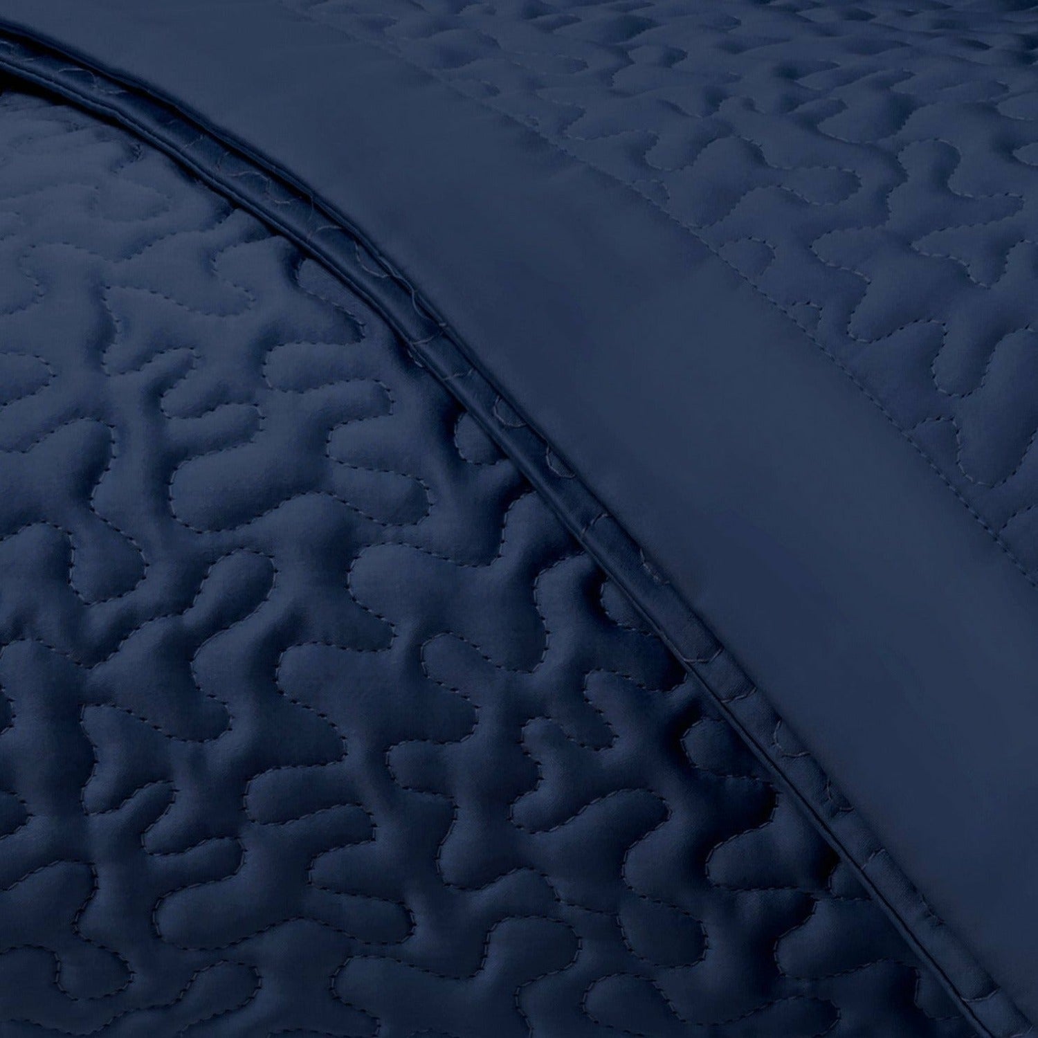 Home Treasures Vermicelli Quilted Bedding Navy Blue Fine Linens