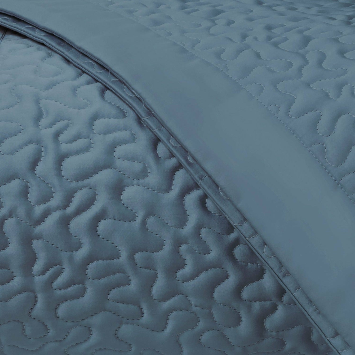 Home Treasures Vermicelli Quilted Bedding Slate Blue Fine Linens