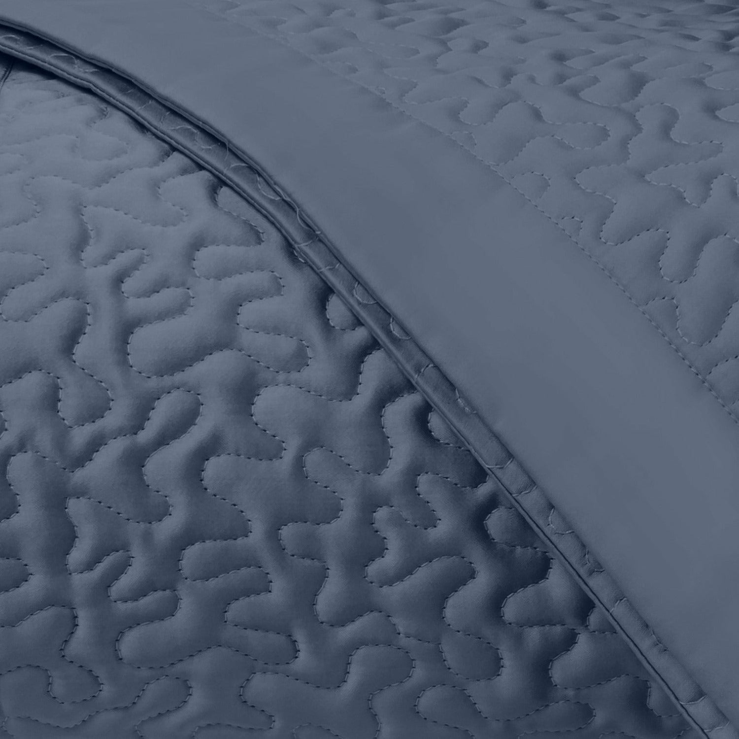 Home Treasures Vermicelli Quilted Bedding Stone Blue Fine Linens