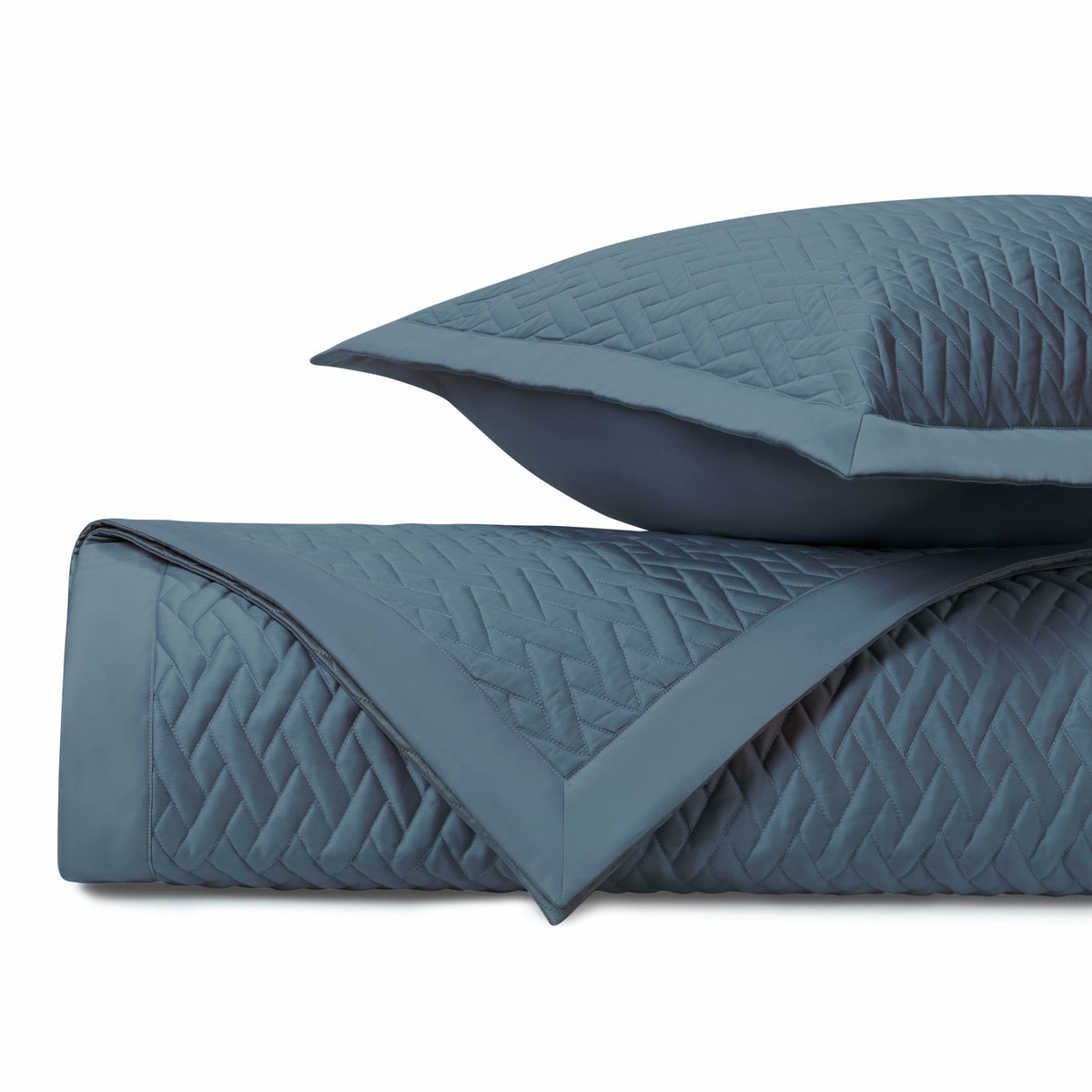 Home Treasures Viscaya Quilted Bedding Slate Blue Fine Linens