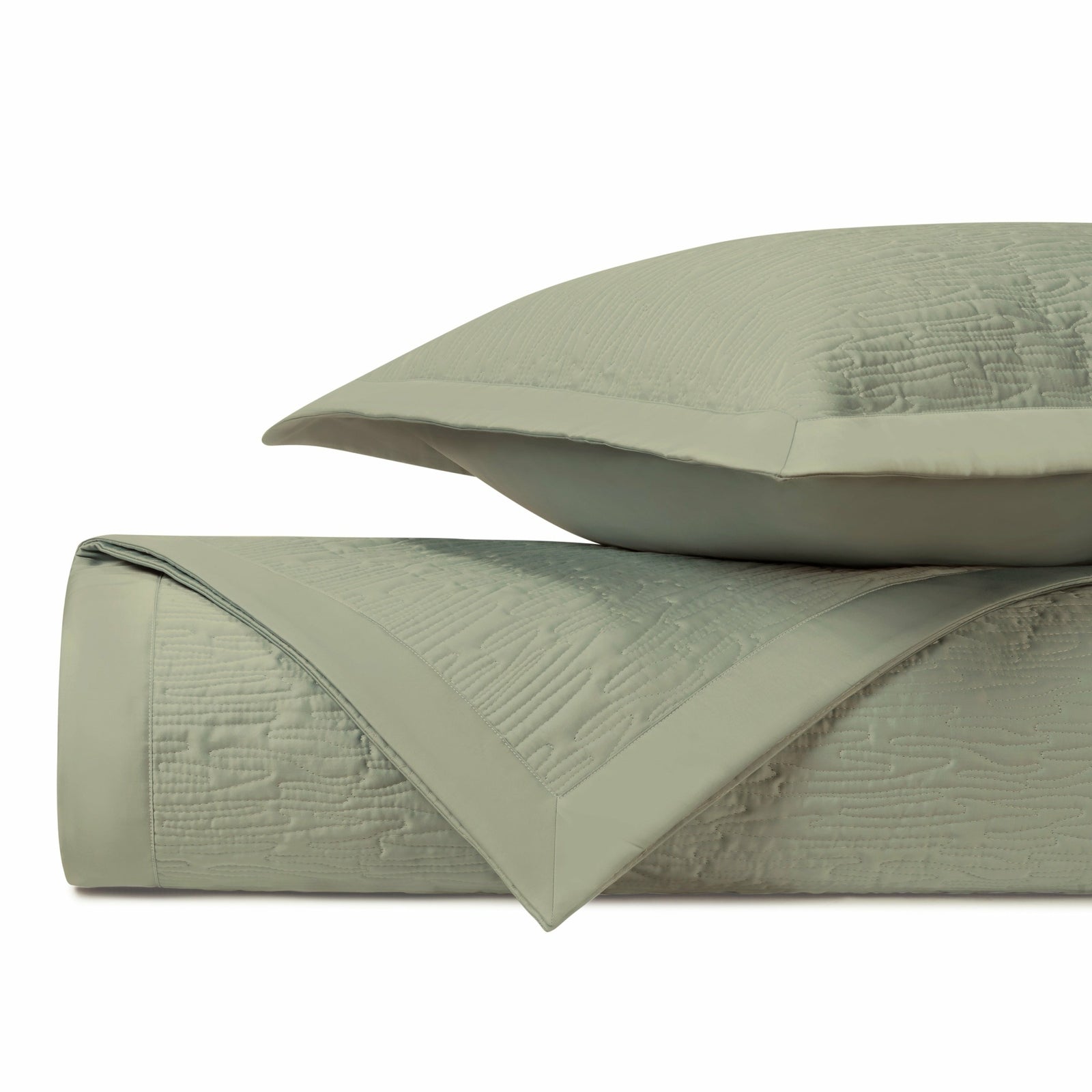 Home Treasures Wave Pattern Quilted Bedding Crystal Green Fine Linens