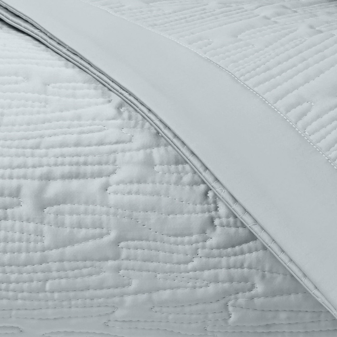 Home Treasures Wave Pattern Quilted Bedding Blue/Gray Fine Linens