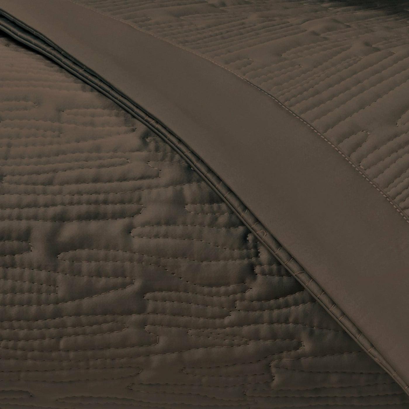 Home Treasures Wave Pattern Quilted Bedding Chocolate Fine Linens