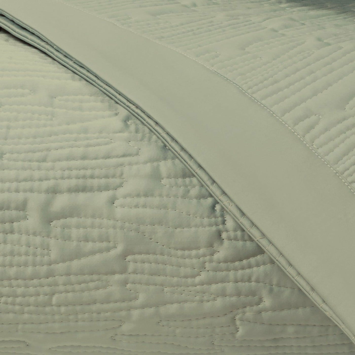 Home Treasures Wave Pattern Quilted Bedding Crystal Green Fine Linens