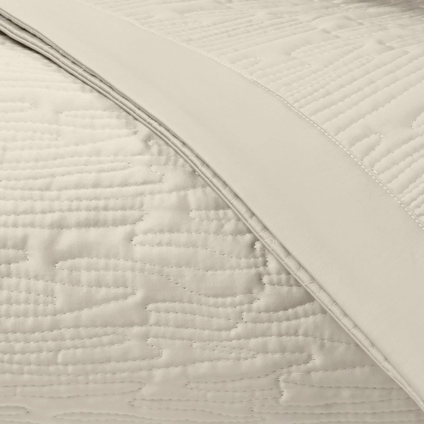 Home Treasures Wave Pattern Quilted Bedding Khaki Fine Linens