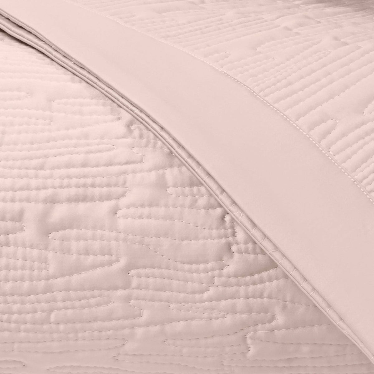 Home Treasures Wave Pattern Quilted Bedding Swatch Light Pink Fine Linens