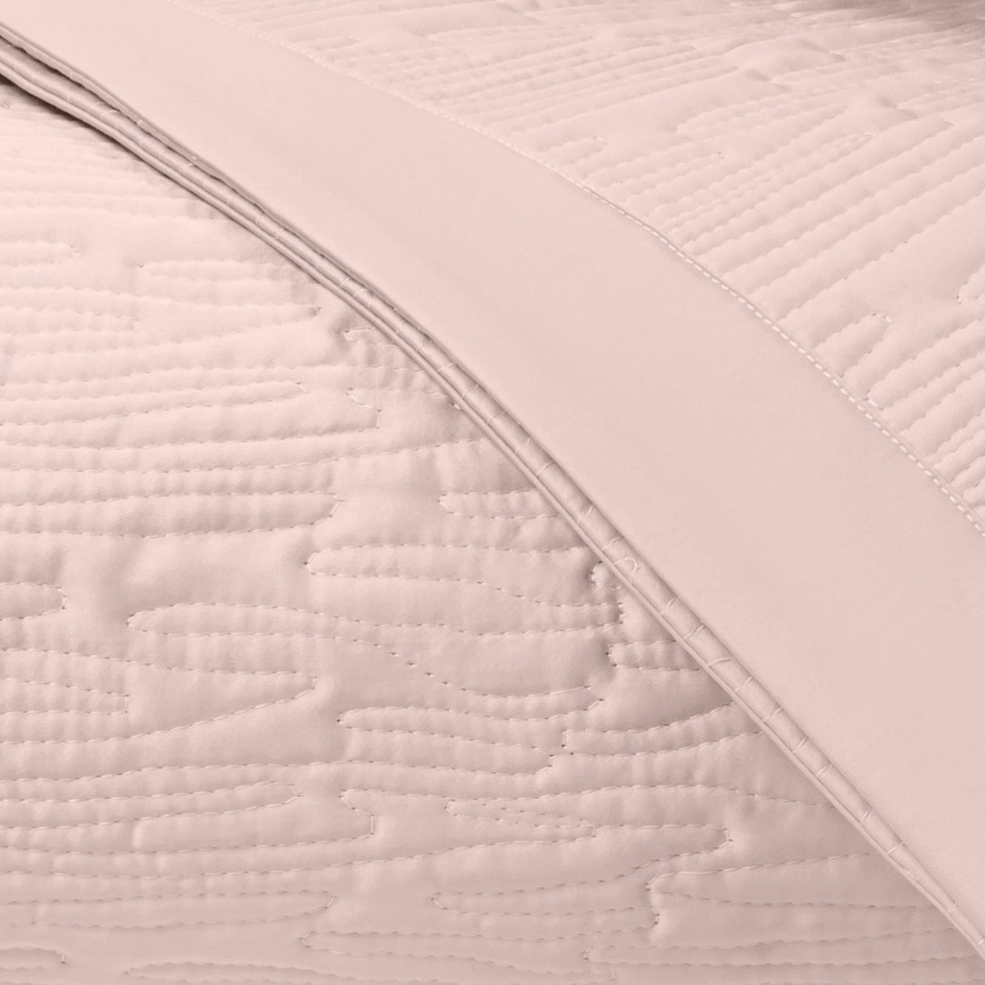 Home Treasures Wave Pattern Quilted Bedding Light Pink Fine Linens