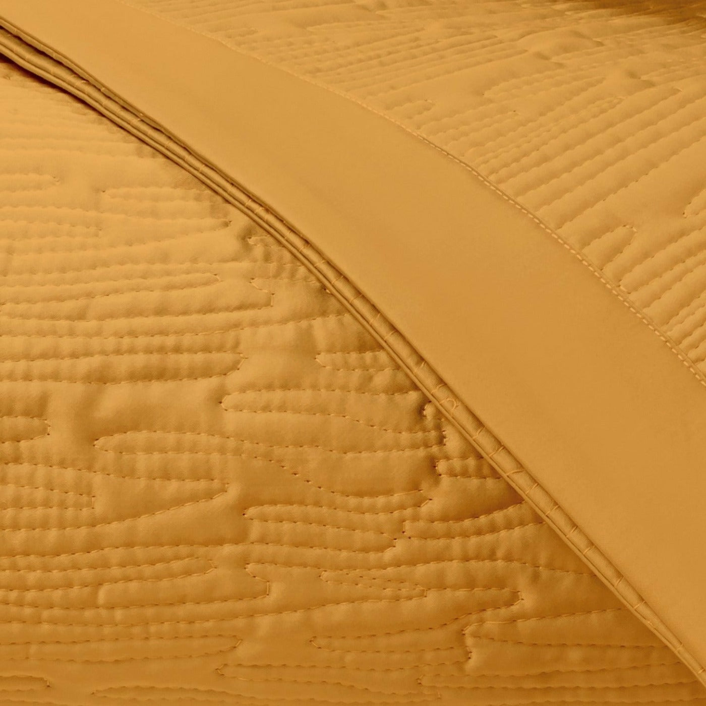 Home Treasures Wave Pattern Quilted Bedding Marigold Fine Linens