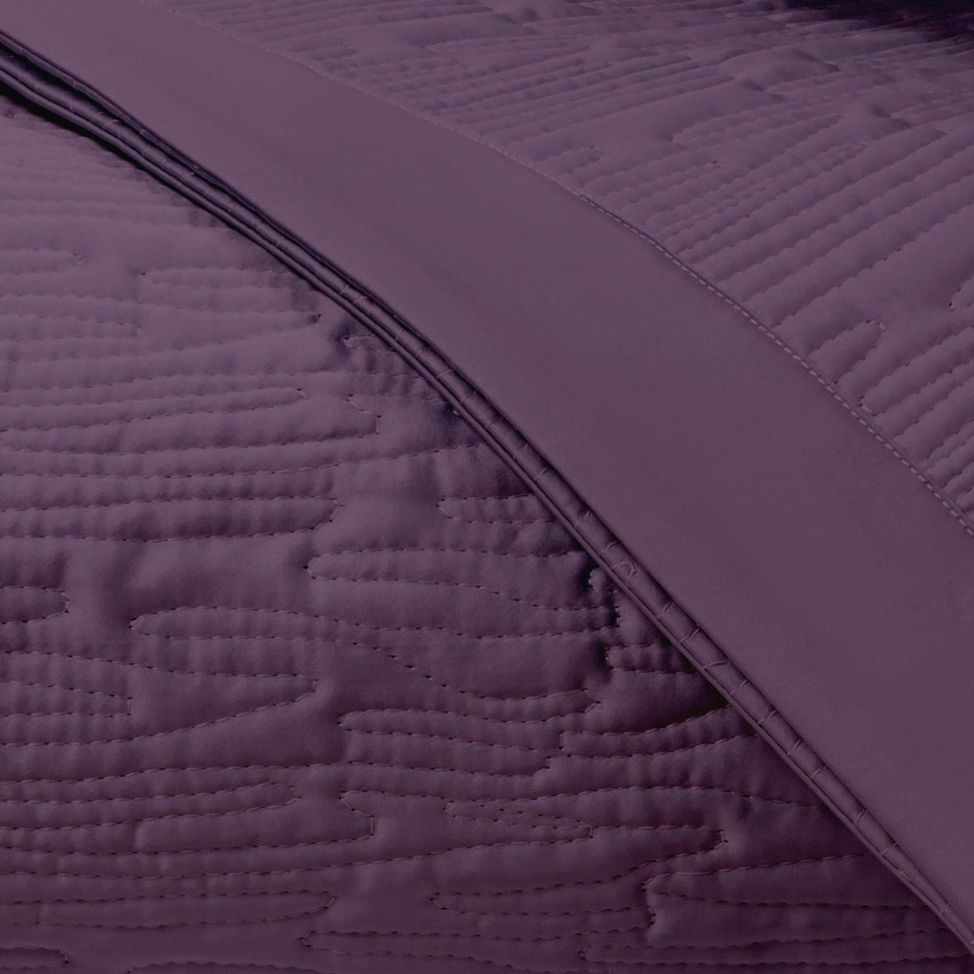 Home Treasures Wave Pattern Quilted Bedding Purple Fine Linens