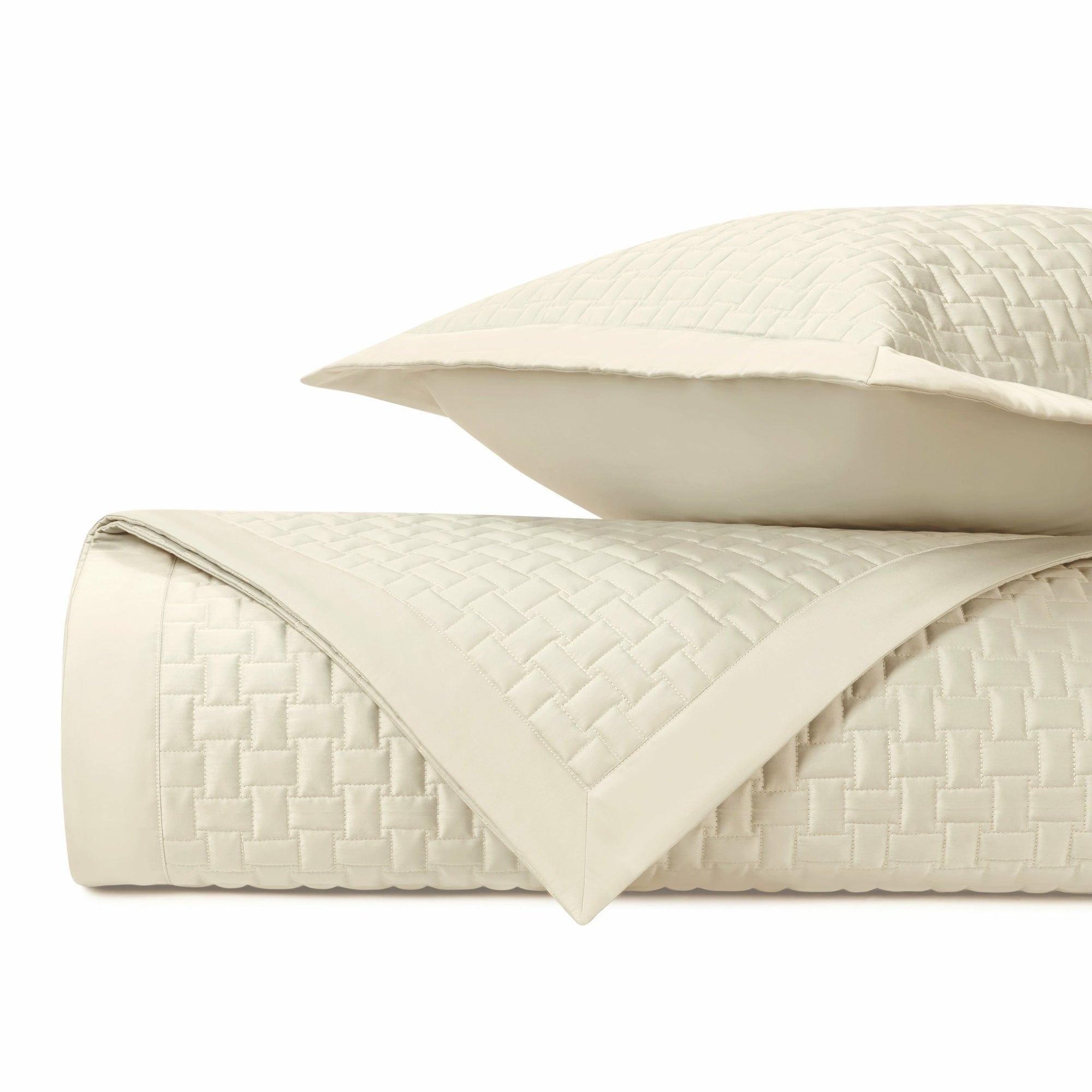 Home Treasures Wicker Quilted Bedding Ivory Fine Linens