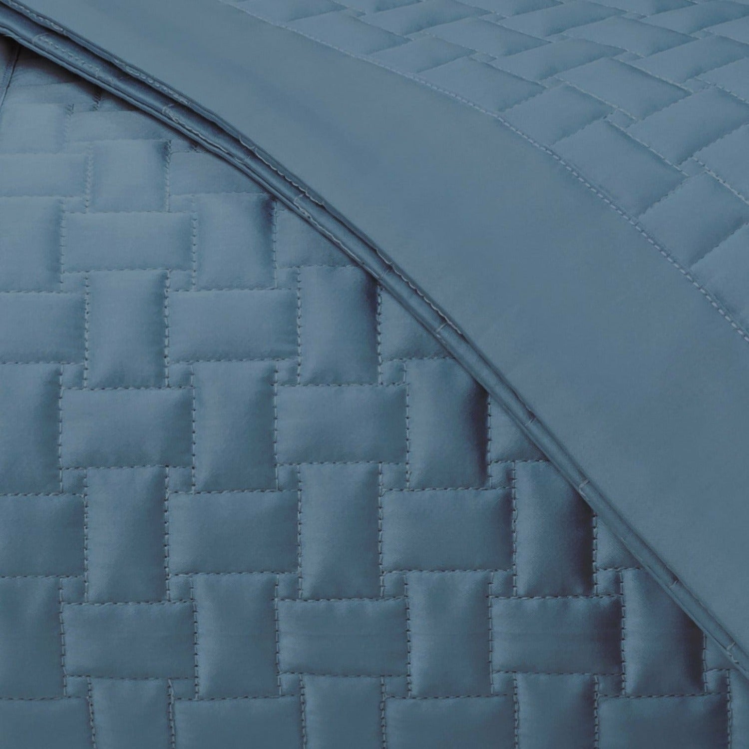 Home Treasures Wicker Quilted Bedding Slate Blue Fine Linens