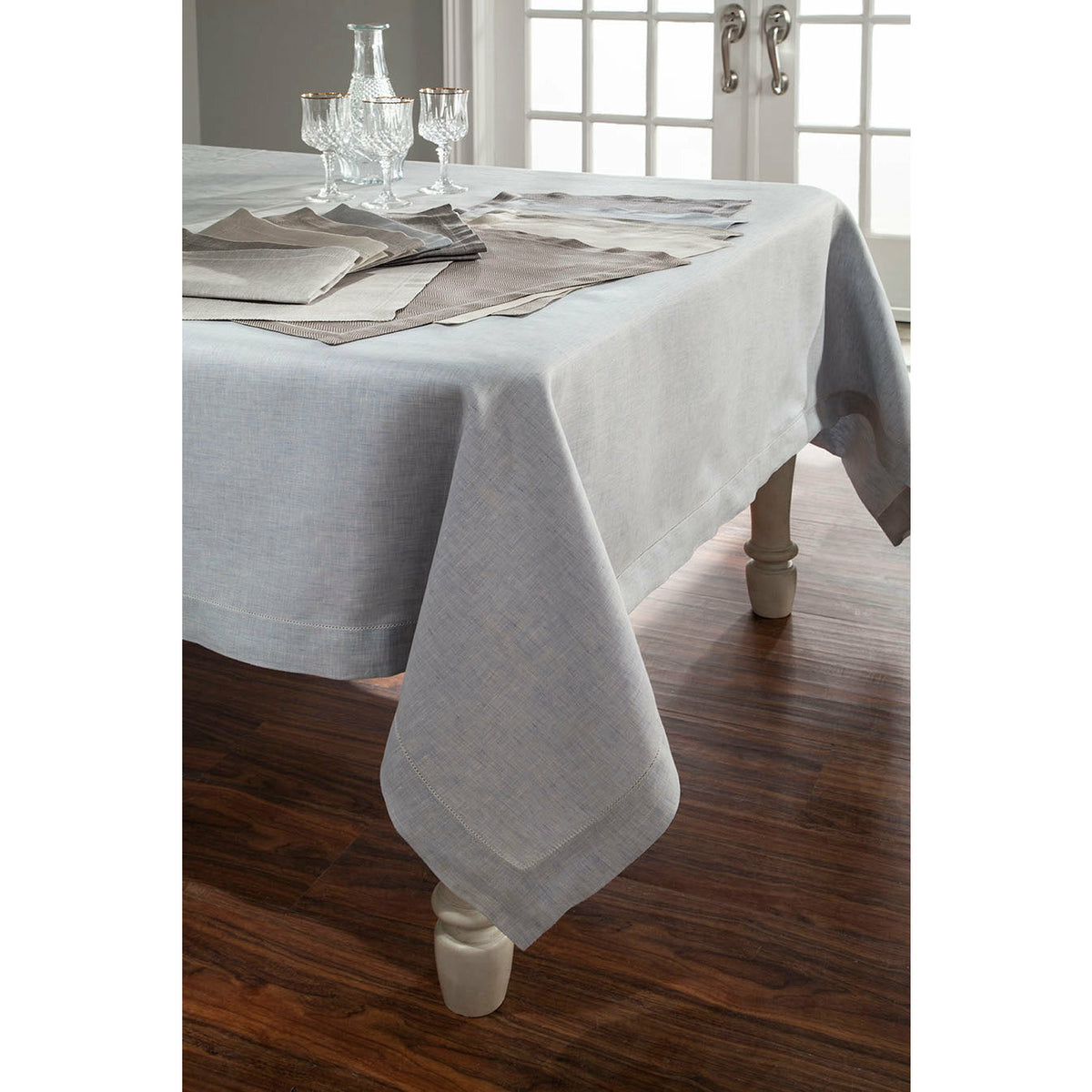Home Treasures Zebra Table Linens Cool Gray Solid