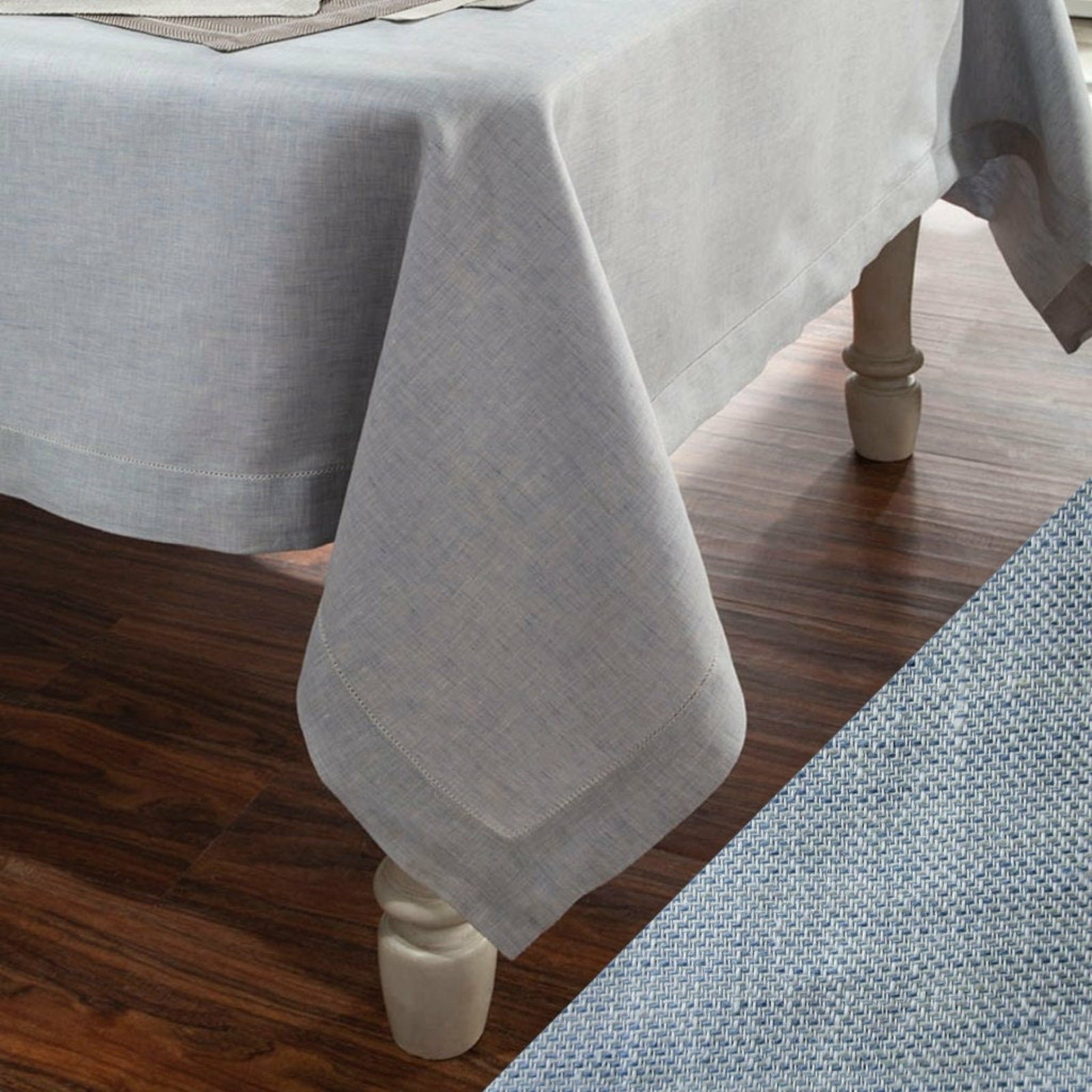 Home Treasures Zebra Table Fine Linens Light Blue Solid