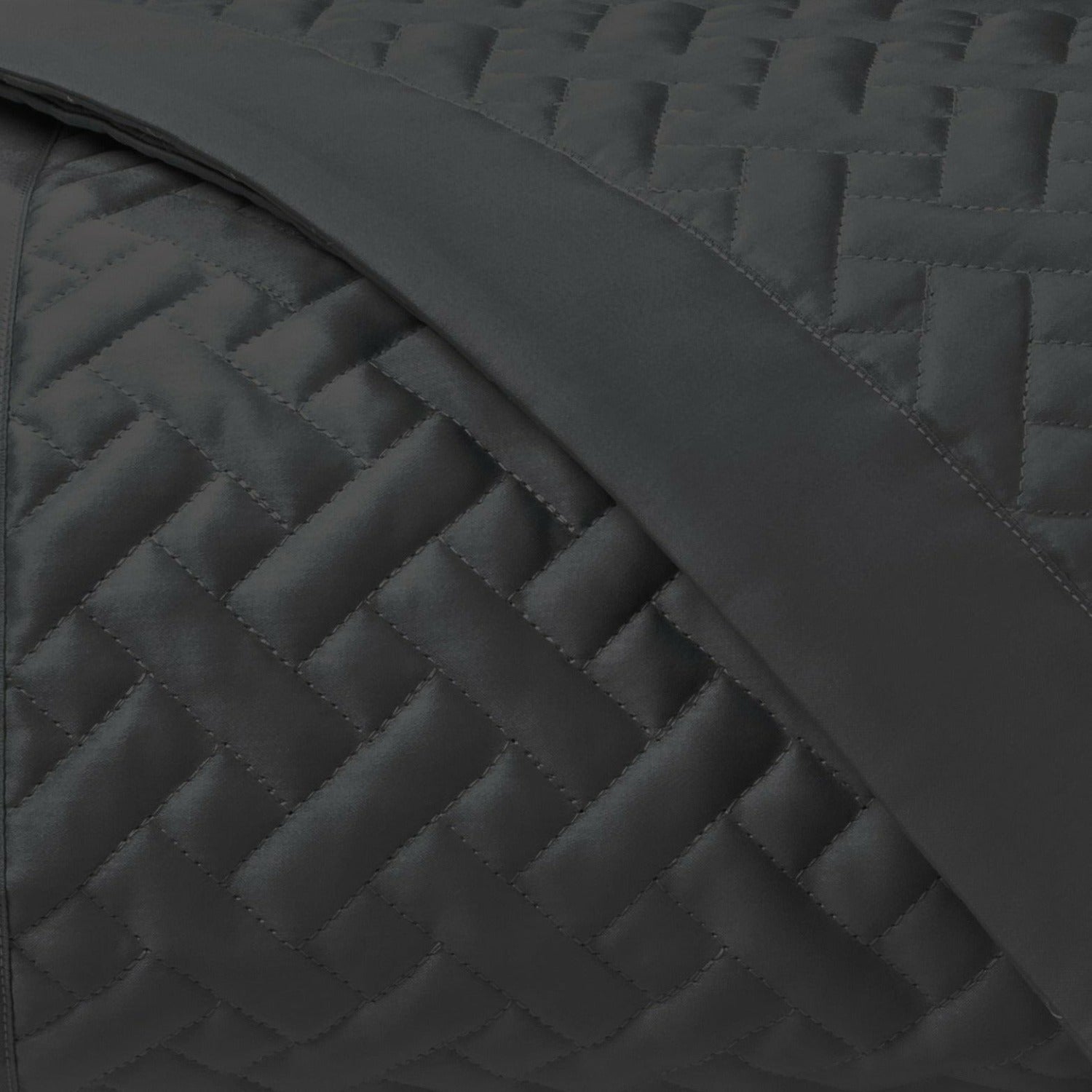 Home Treasures Basketweave Quilted Bedding Fine Linens Black