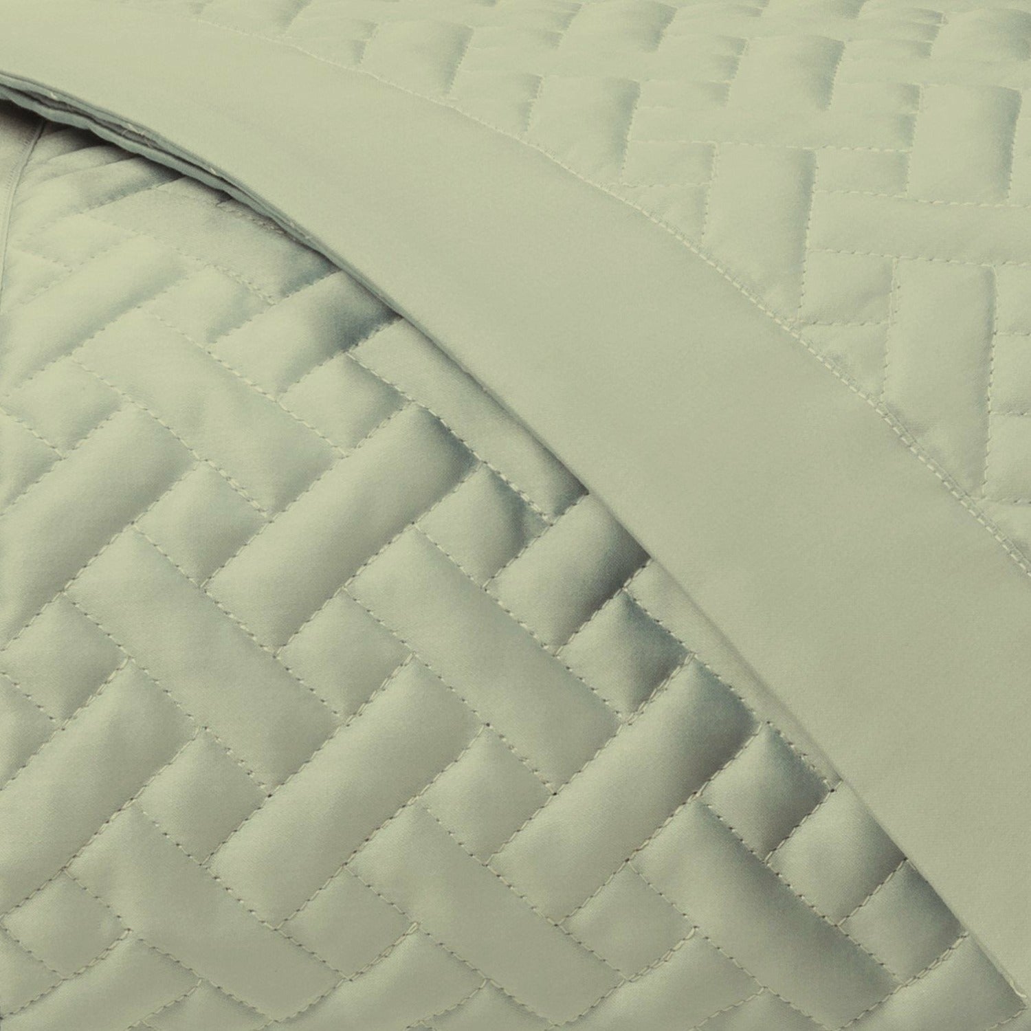 Home Treasures Basketweave Quilted Bedding Fine Linens Crystal Green