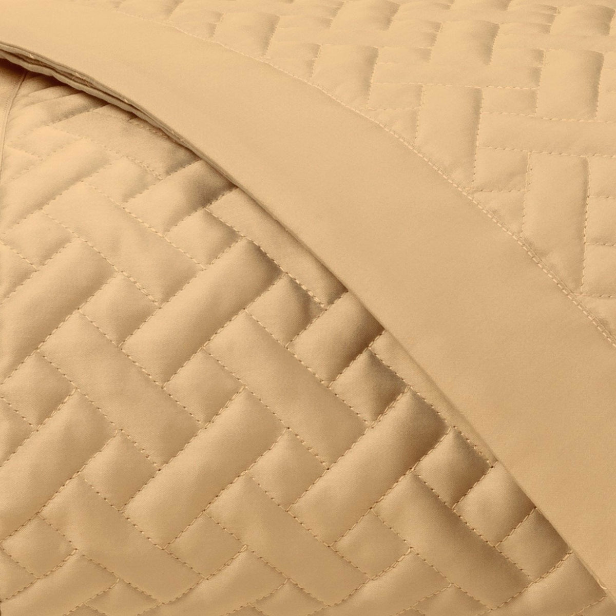 Home Treasures Basketweave Quilted Bedding Fine Linens Swatch Gold