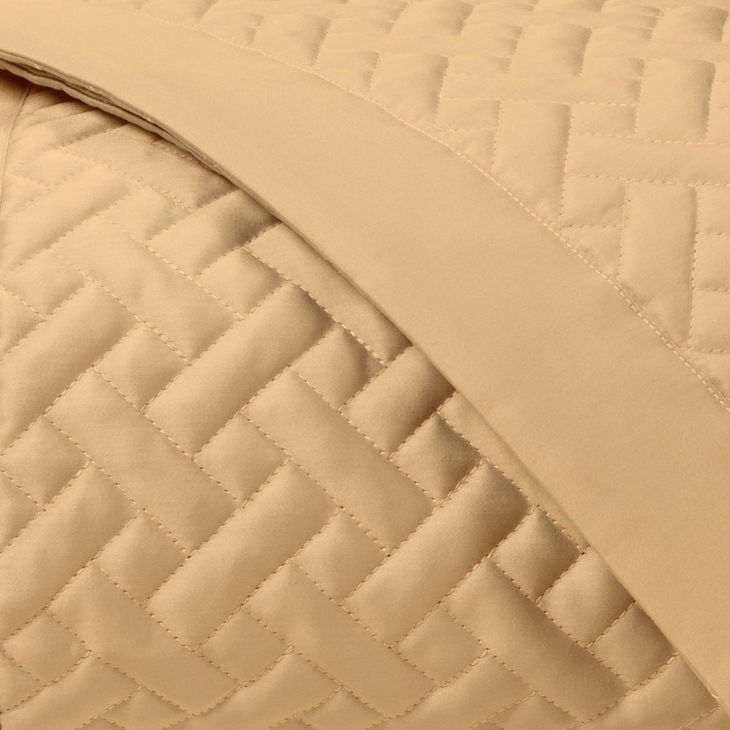 Home Treasures Basketweave Quilted Bedding Fine Linens Gold