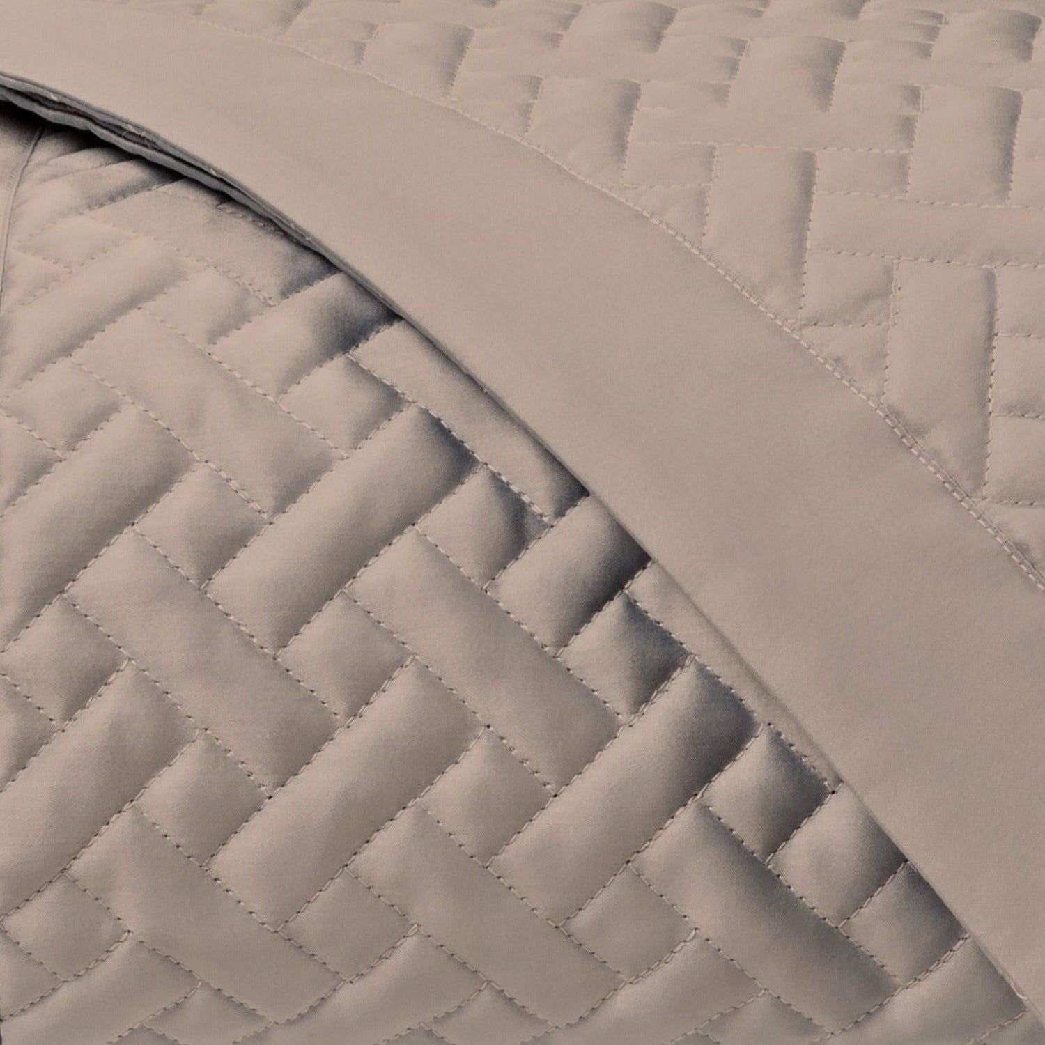 Home Treasures Basketweave Quilted Bedding Fine Linens Mist Gray