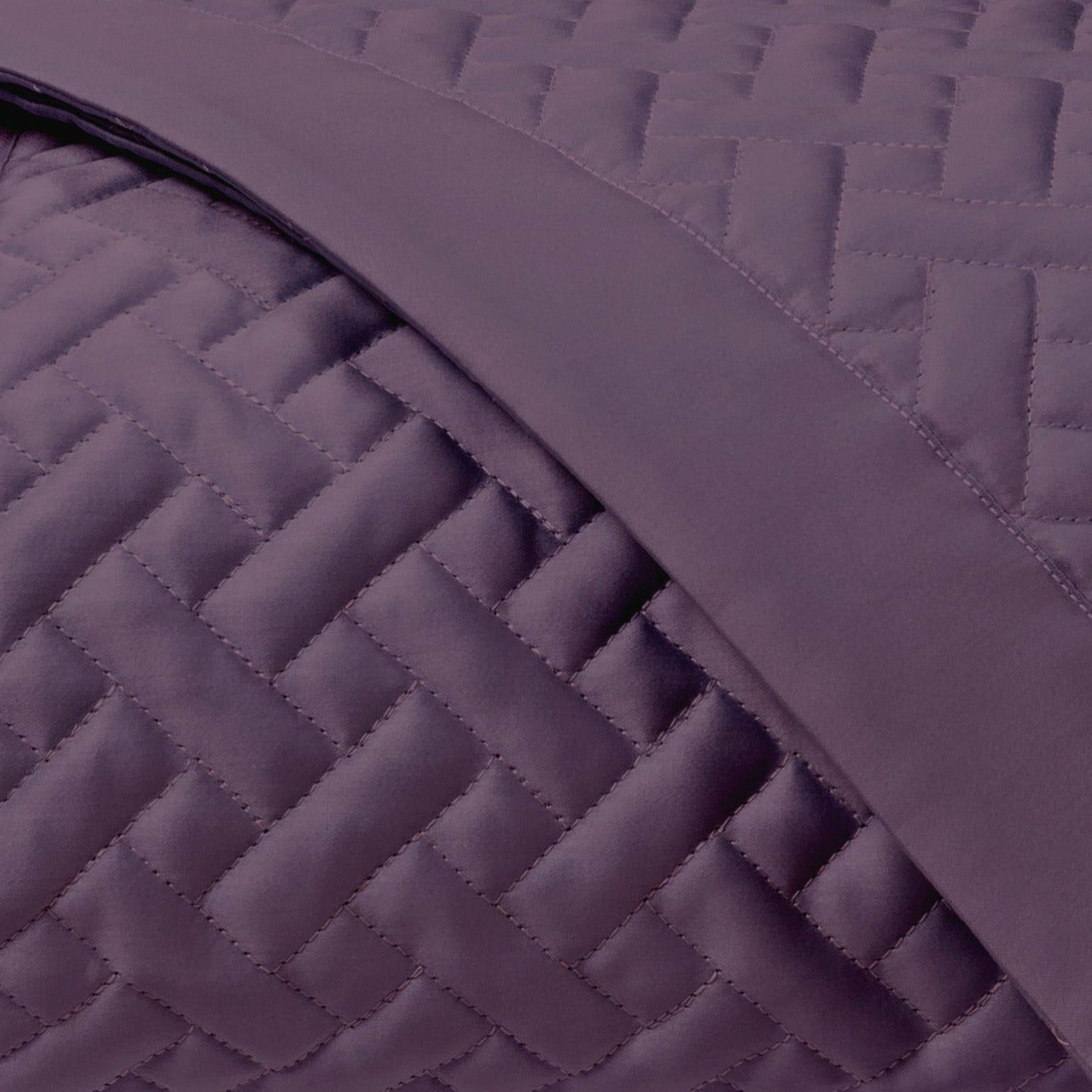 Home Treasures Basketweave Quilted Bedding Fine Linens Purple