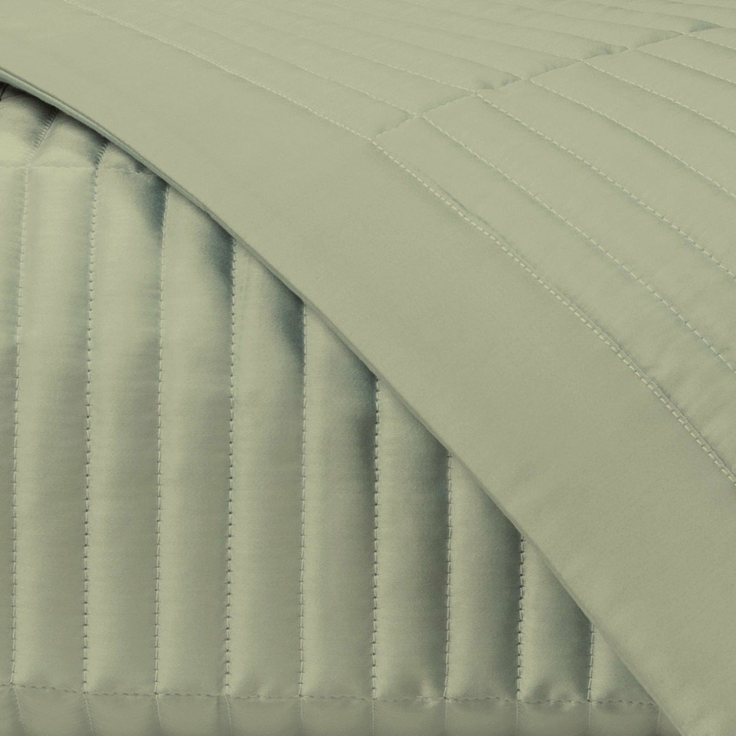 Home Treasures Channel Pattern Quilted Bedding Crystal Green Fine Linens