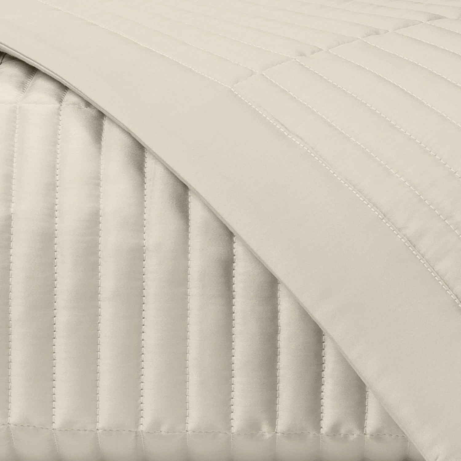 Home Treasures Channel Pattern Quilted Bedding Khaki Fine Linens